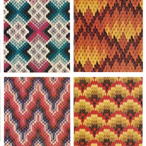1960's Bargello Patterns Florentine needlepoint vintage stitchery pdf download DIY 2