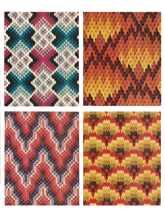 Bargello Needlepoint Kit - Geometric Wall Hanging - Stitched Modern