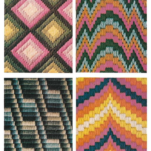 1960's Bargello Patterns Florentine tapisserie couture vintage pdf télécharger DIY