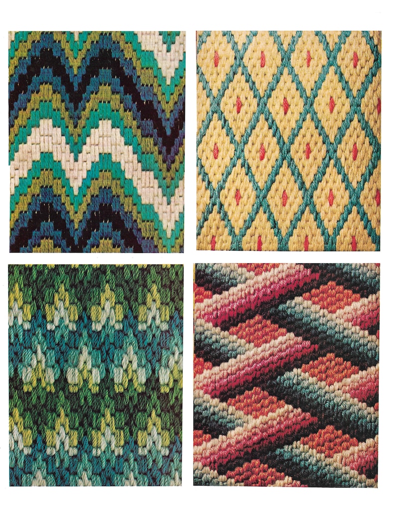 1960/'s Bargello Patterns Florentine needlepoint vintage stitchery pdf download DIY 3
