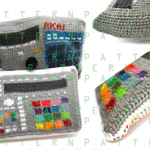 May include: Two gray crocheted pillows shaped like a vintage sampler music keyboard. The top pillow has the word "AKAI" embroidered on it. The bottom pillow has a colorful grid of buttons.