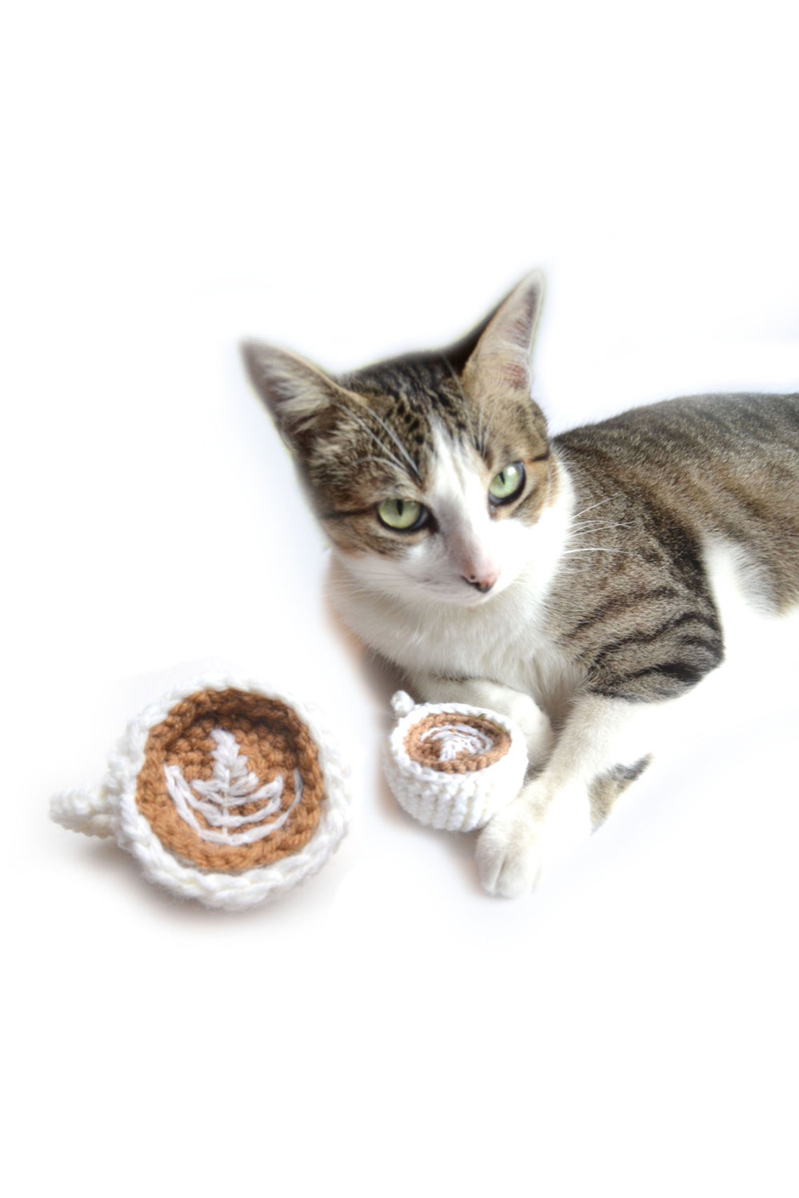 Natté Latté Knitted Catnip Toy Rosetta Leaf Latté Art Coffee Etsy