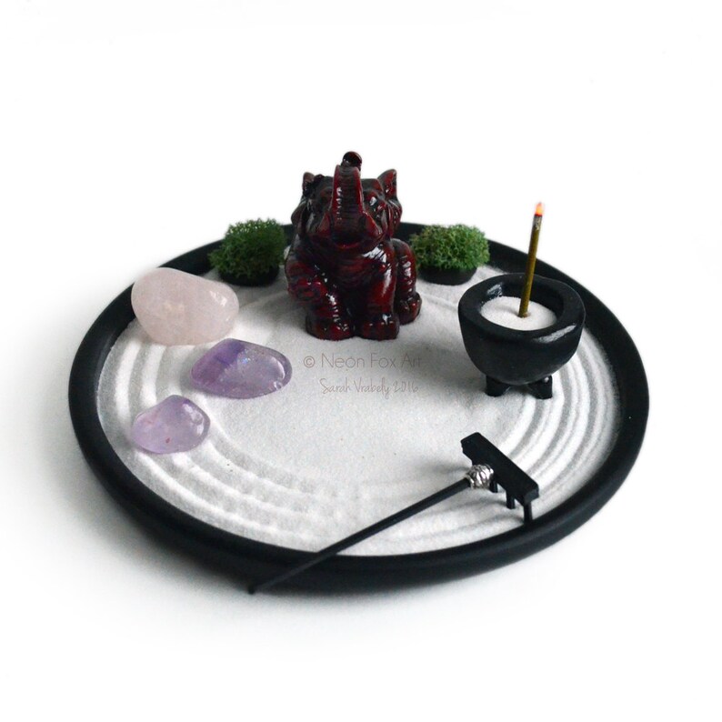 Mini Zen Garden // Elephant Statue // Incense Burner // Etsy