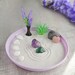Amethyst Crystal Lavender Mini Zen Garden Aromatherapy Oil Diffuser Home Decor Christmas Gifts Purple Dorm Desk Accessory For Her Airplant 