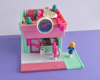 1994 Vintage Polly Pocket Burger Drive-In Bluebird Toys Tiny World Compact Playset Nostalgia Millennial Gift for Her 90s Baby Desk Accessory