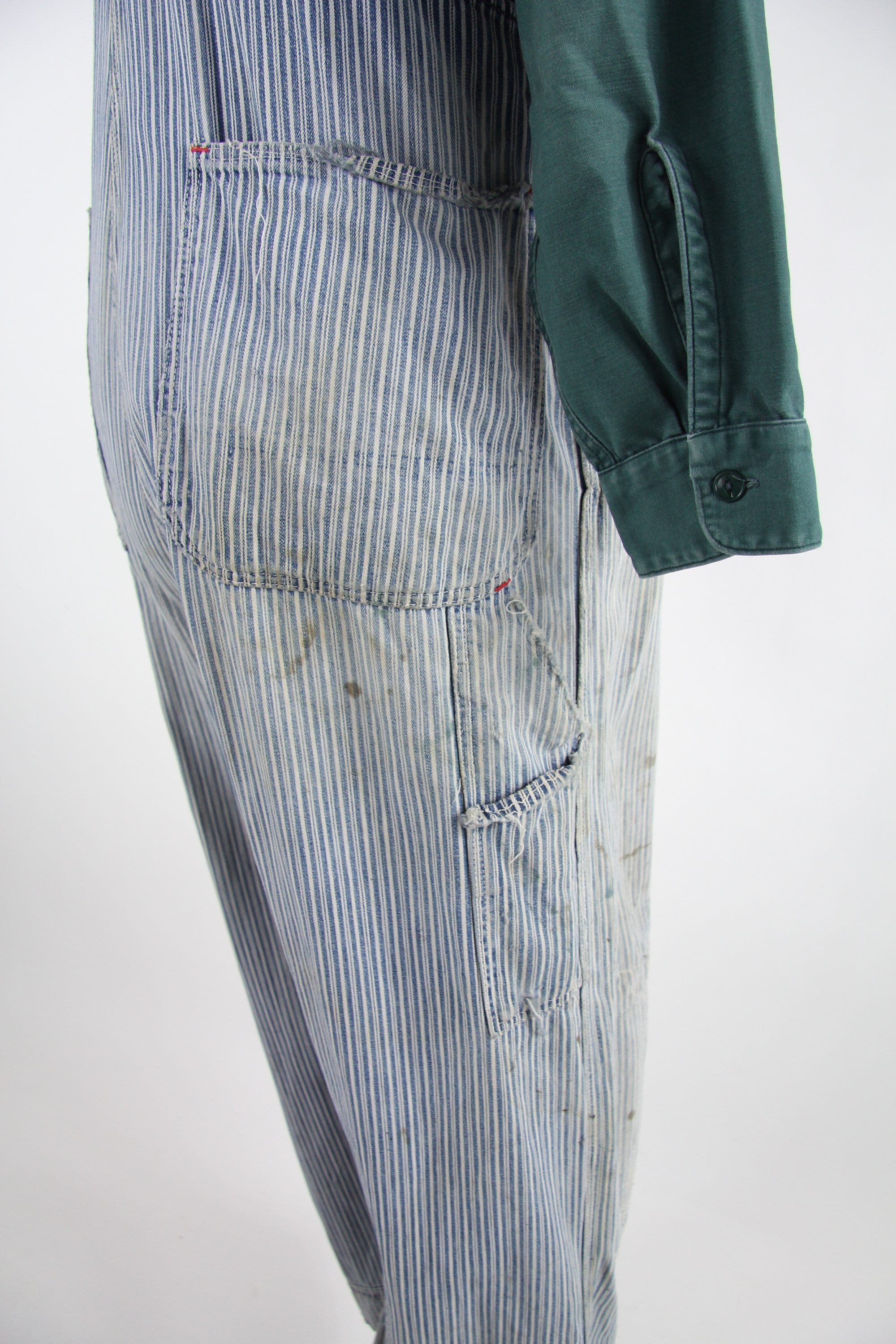 Big Mac Vintage Pinstriped Overalls Penney's 50's Mechanic Work
