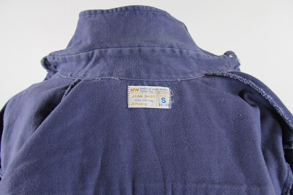 60er Jahre Arbeit Hemd Button Down Herren Vintage Baumwolle Denim Shirt Größe Medium DQQ Herren Freizeit Hemd Kurzarm Hemd Outdoor Reise Kurzarm Hemd