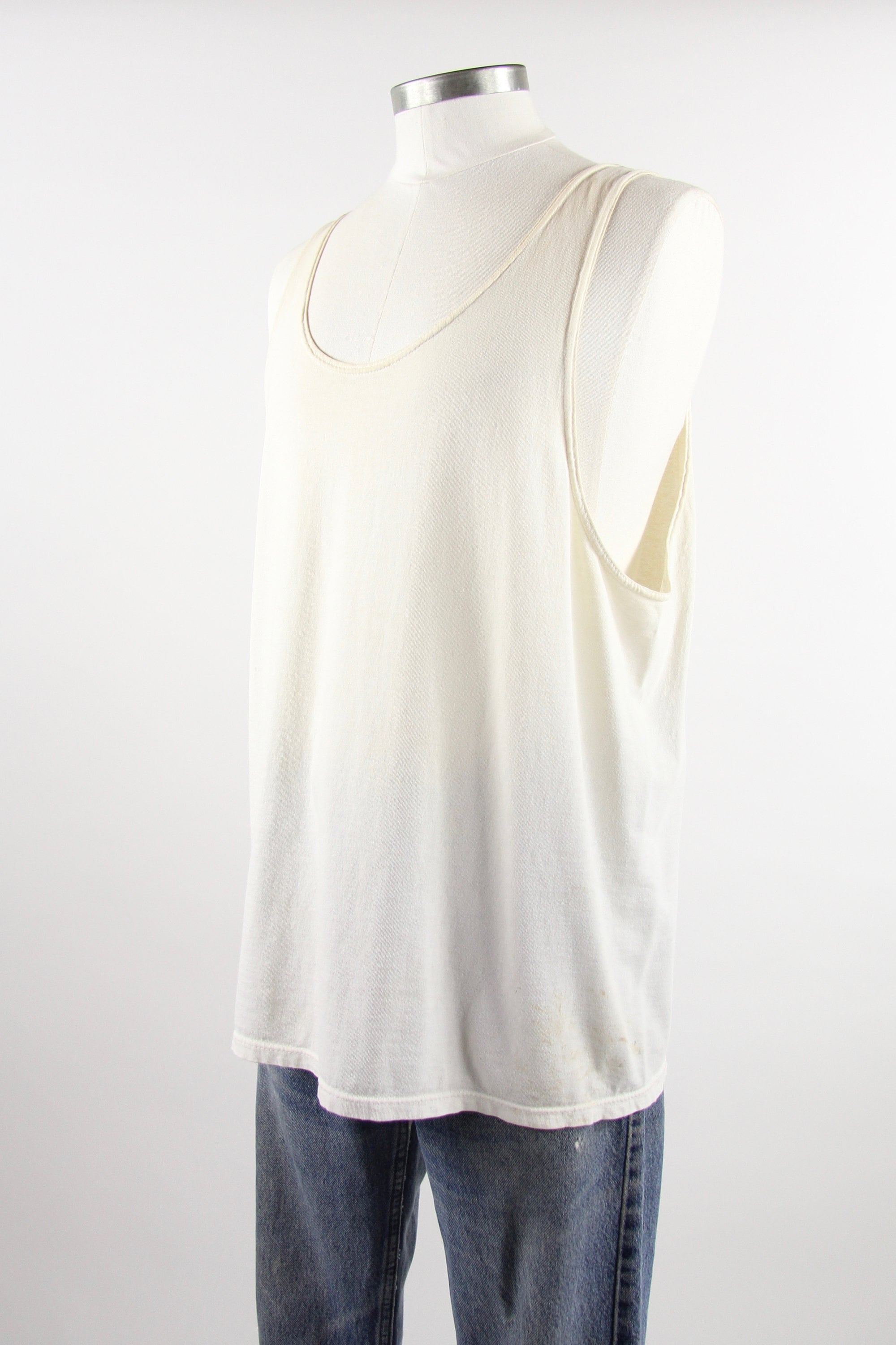 Plain White Tank Top Tee Shirt 90's Vintage Muscle Tee Vintage Size Medium