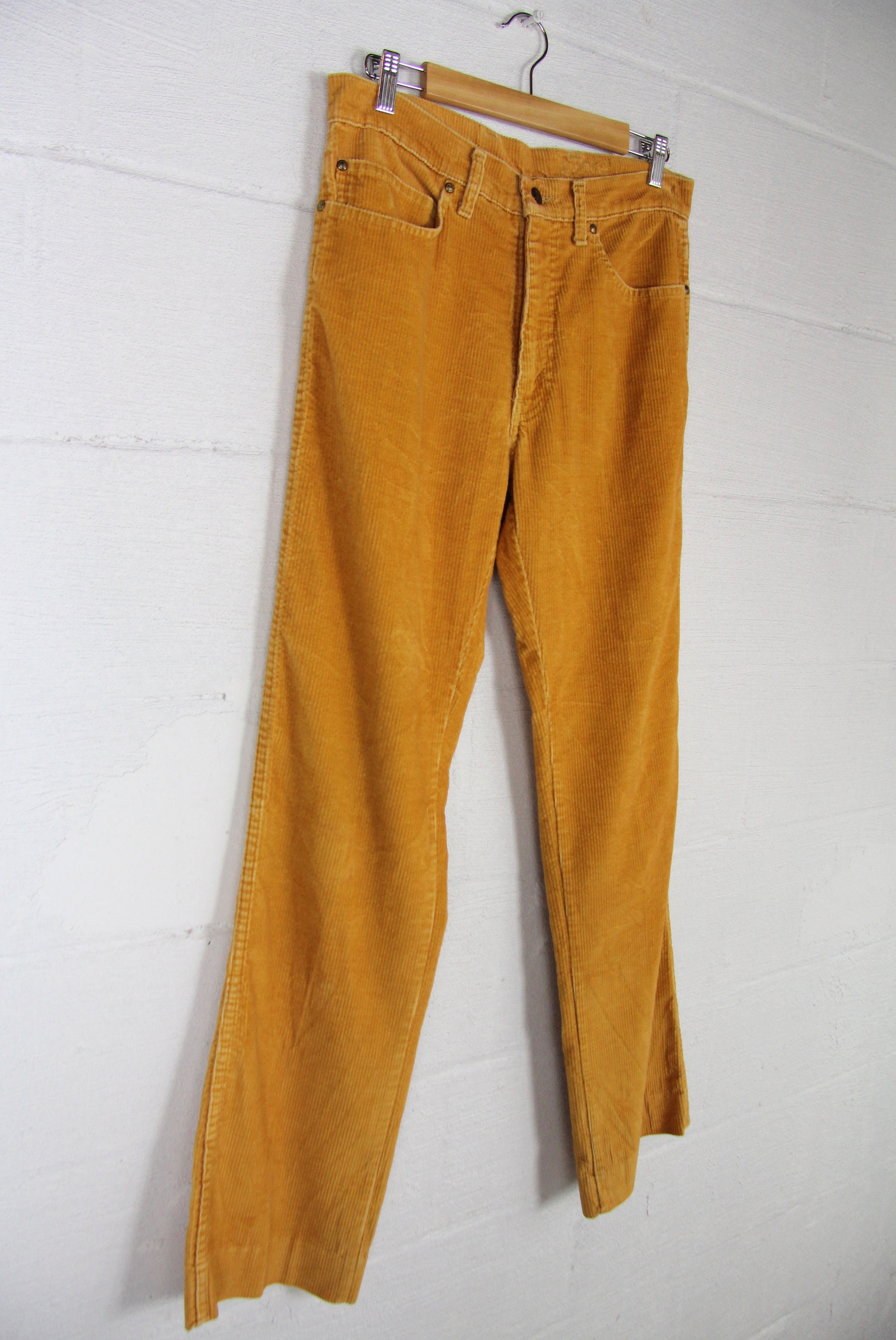 Men's Corduroy Pants Golden 70's High Waisted Pants Made in the USA 32x33