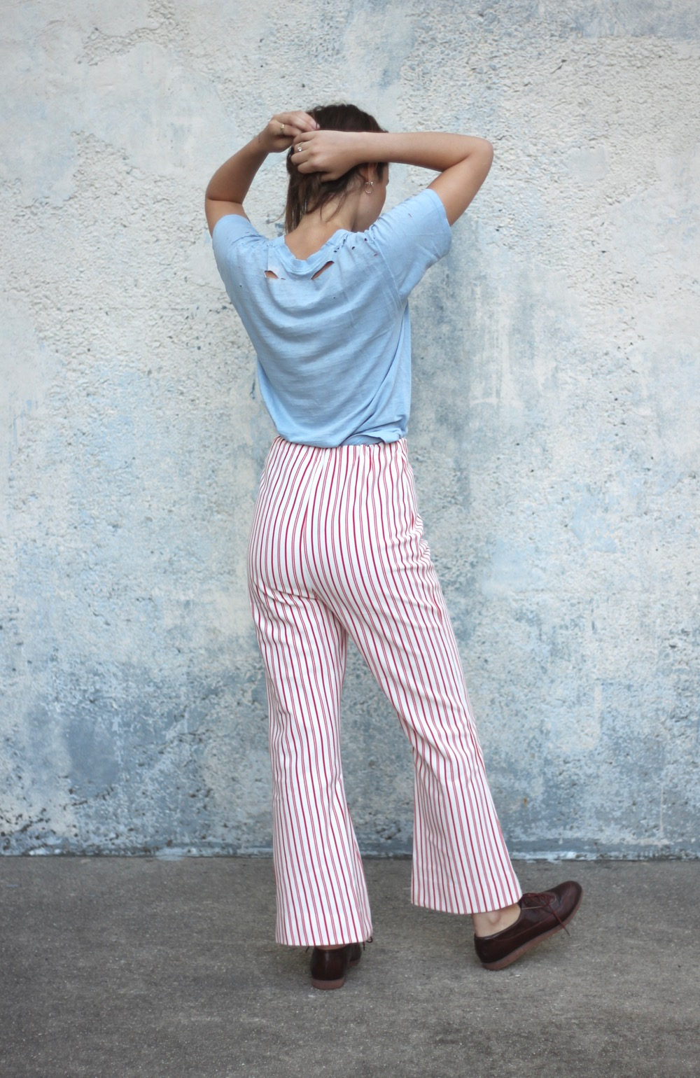 bell bottom striped pants