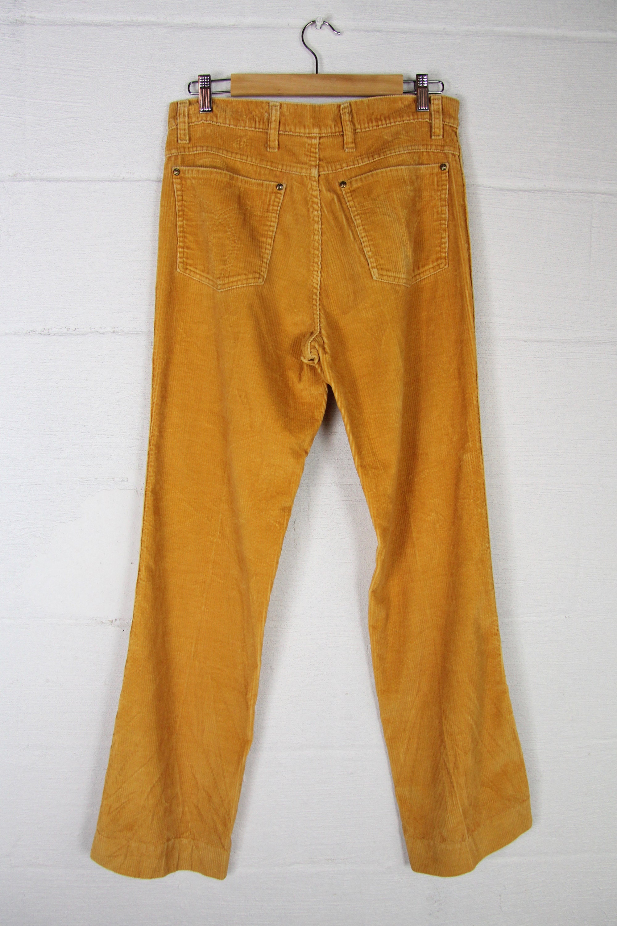 Men's Corduroy Pants Golden 70's High Waisted Pants Made in the USA 32x33