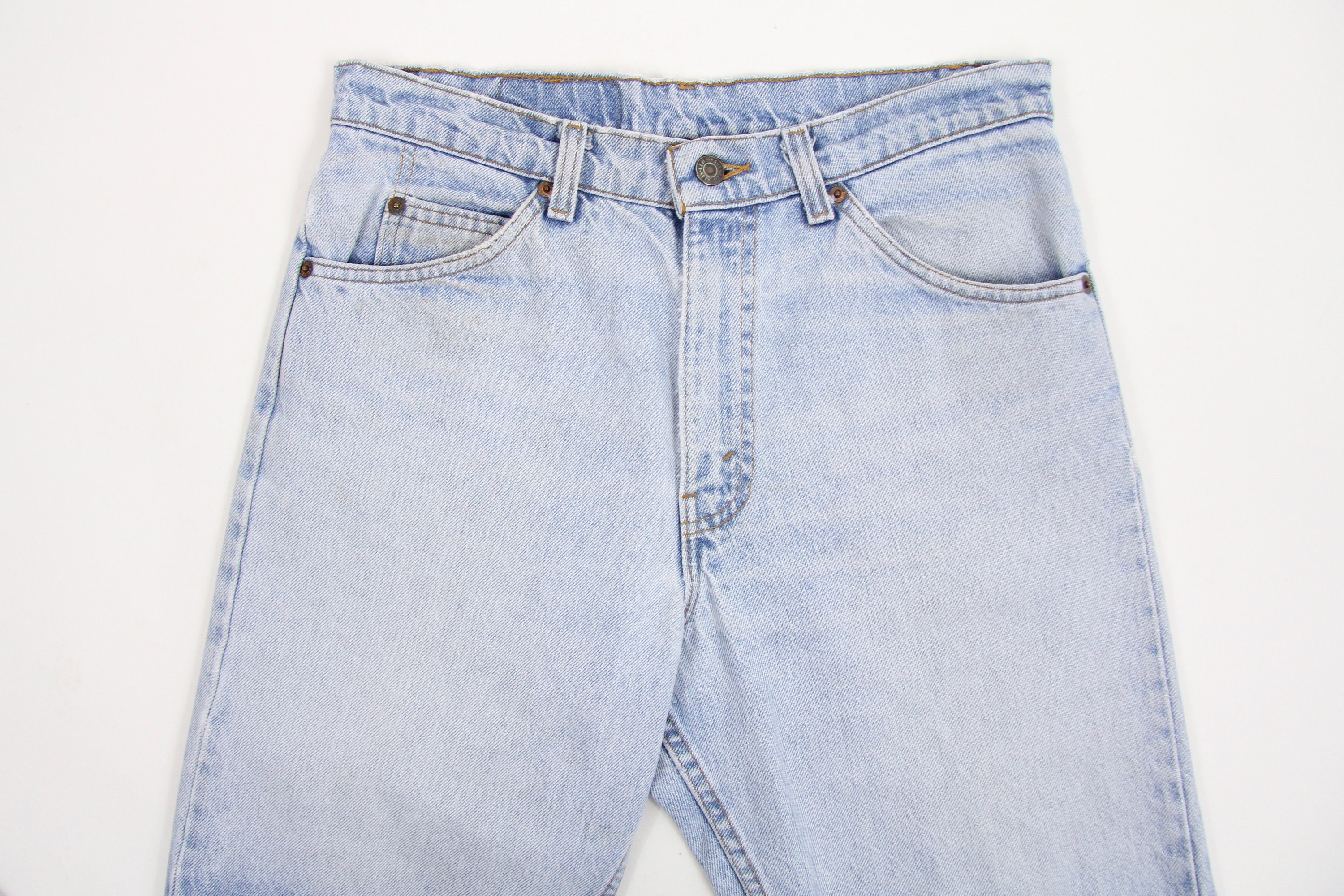 Levi's Jean Shorts Orange Tab 550 Light Wash Jean Shorts Jorts Size 31 Made in the USA