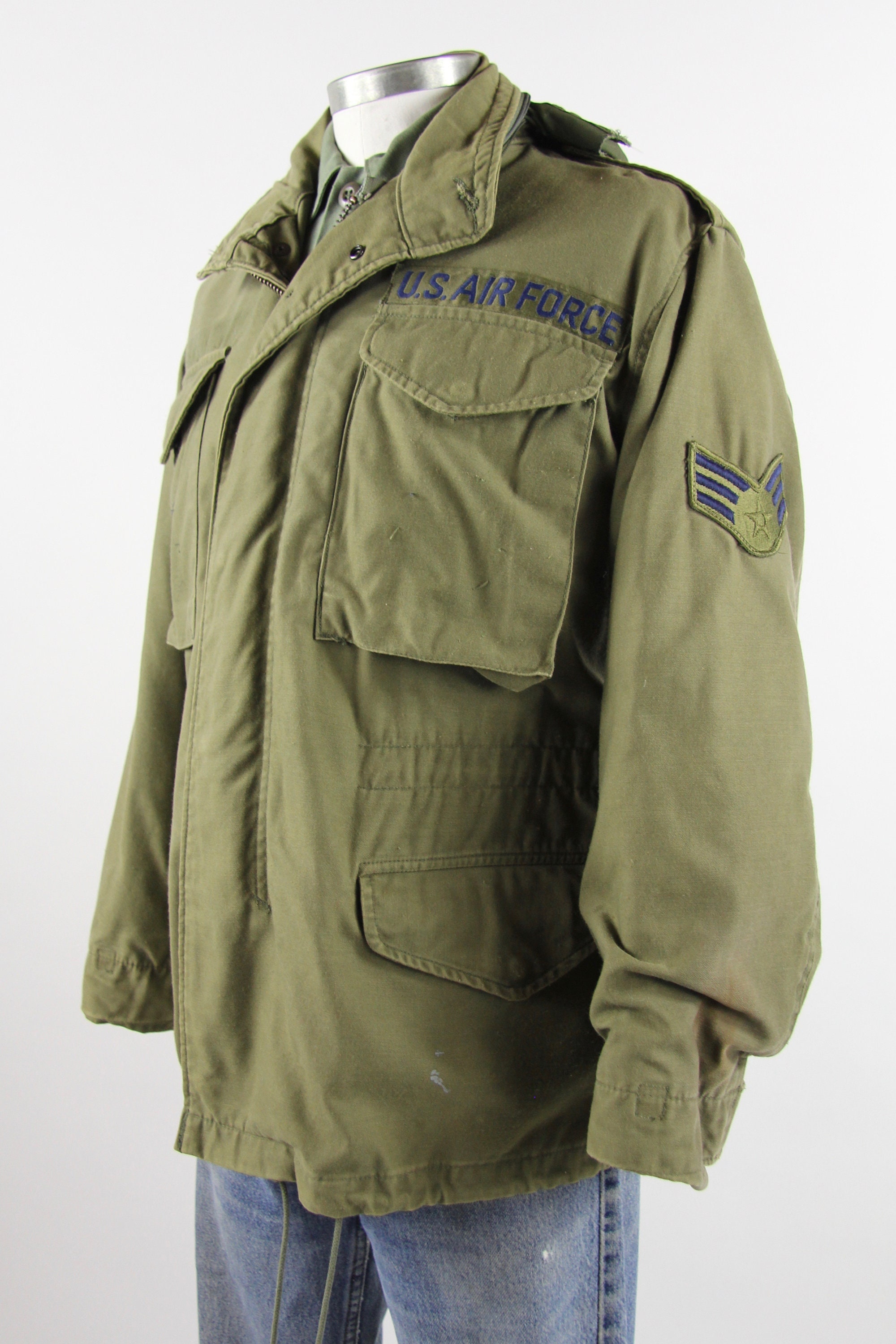 OG107 Military Coat Men's Olive Green Military Vietnam 70s Jacket Size