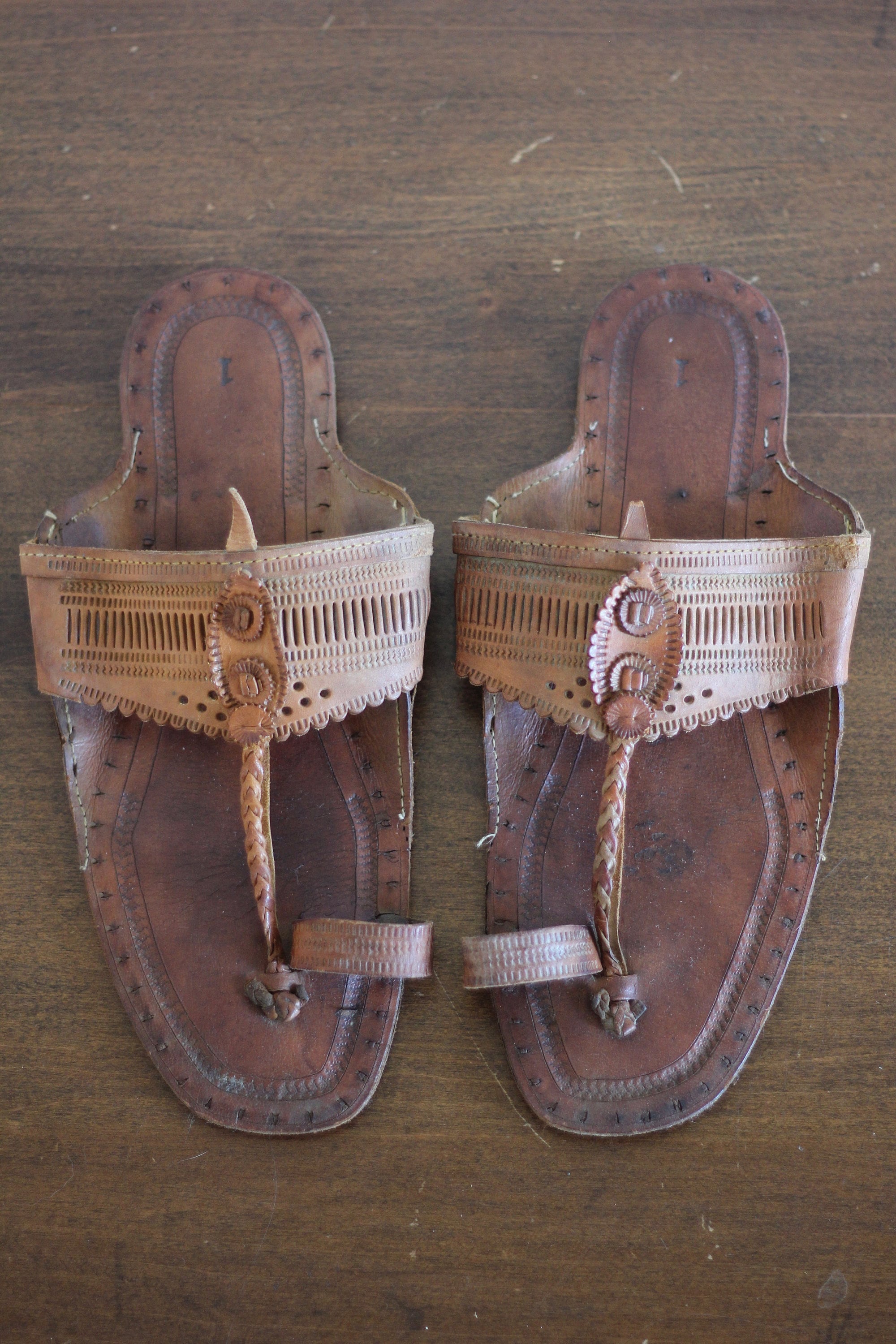 Leather Hippie Desert Sandals Tooled Flip Flops Men's 8.5 Men's 9 Summer Sandal Shoe Unique
