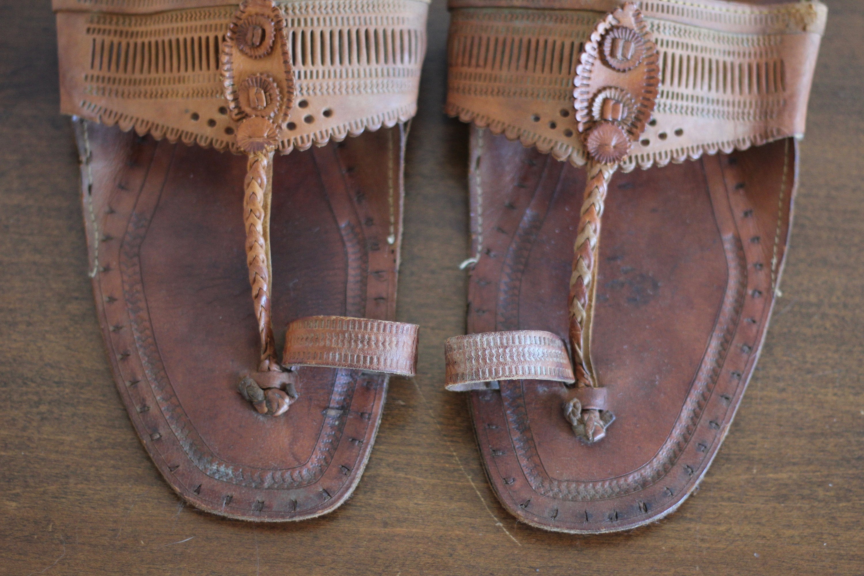 Leather Hippie Desert Sandals Tooled Flip Flops Men's 8.5 Men's 9 Summer Sandal Shoe Unique