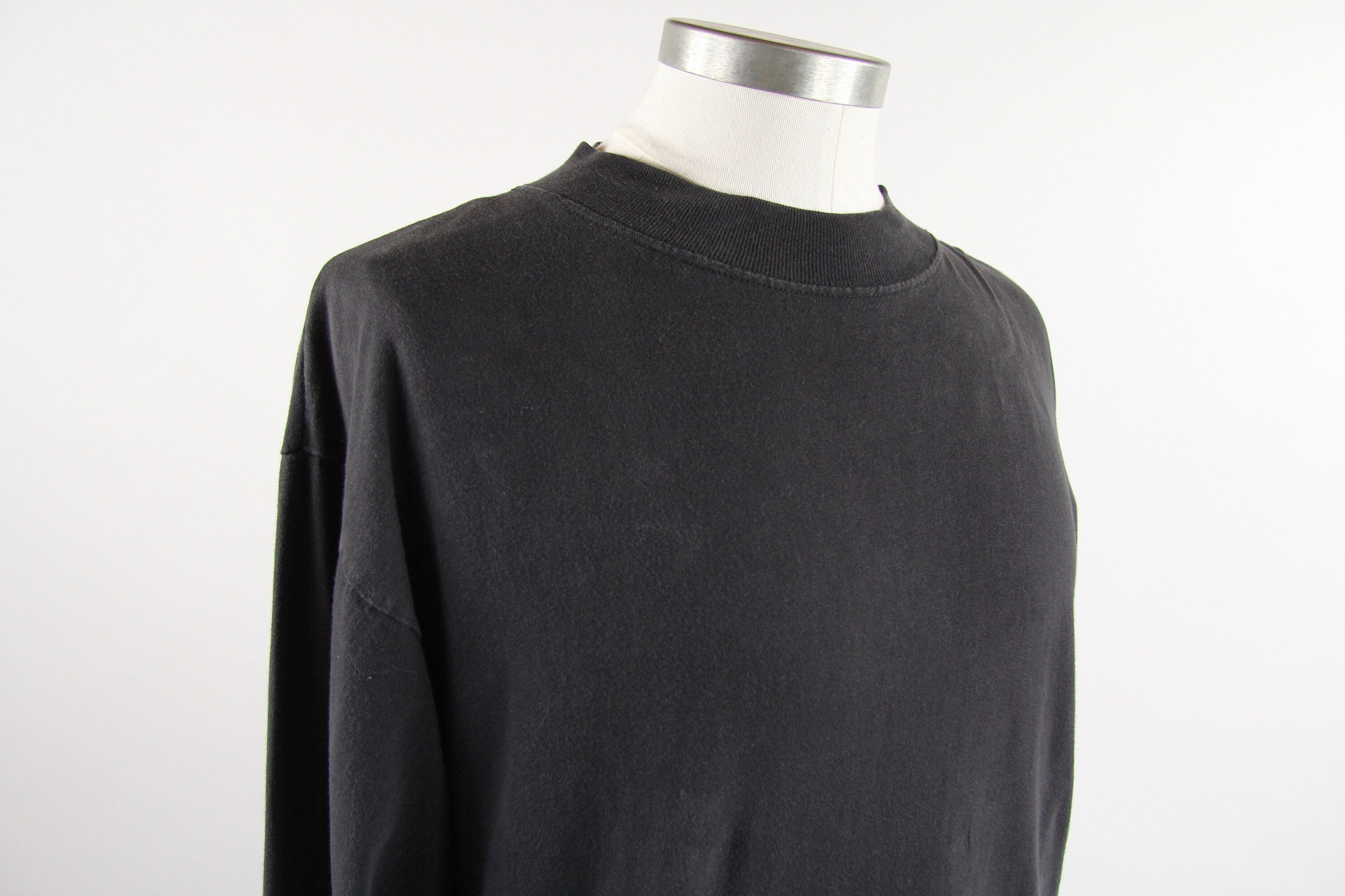 Download Black Turtle Neck 90s Streetwear Mock Neck T-shirt Size ...