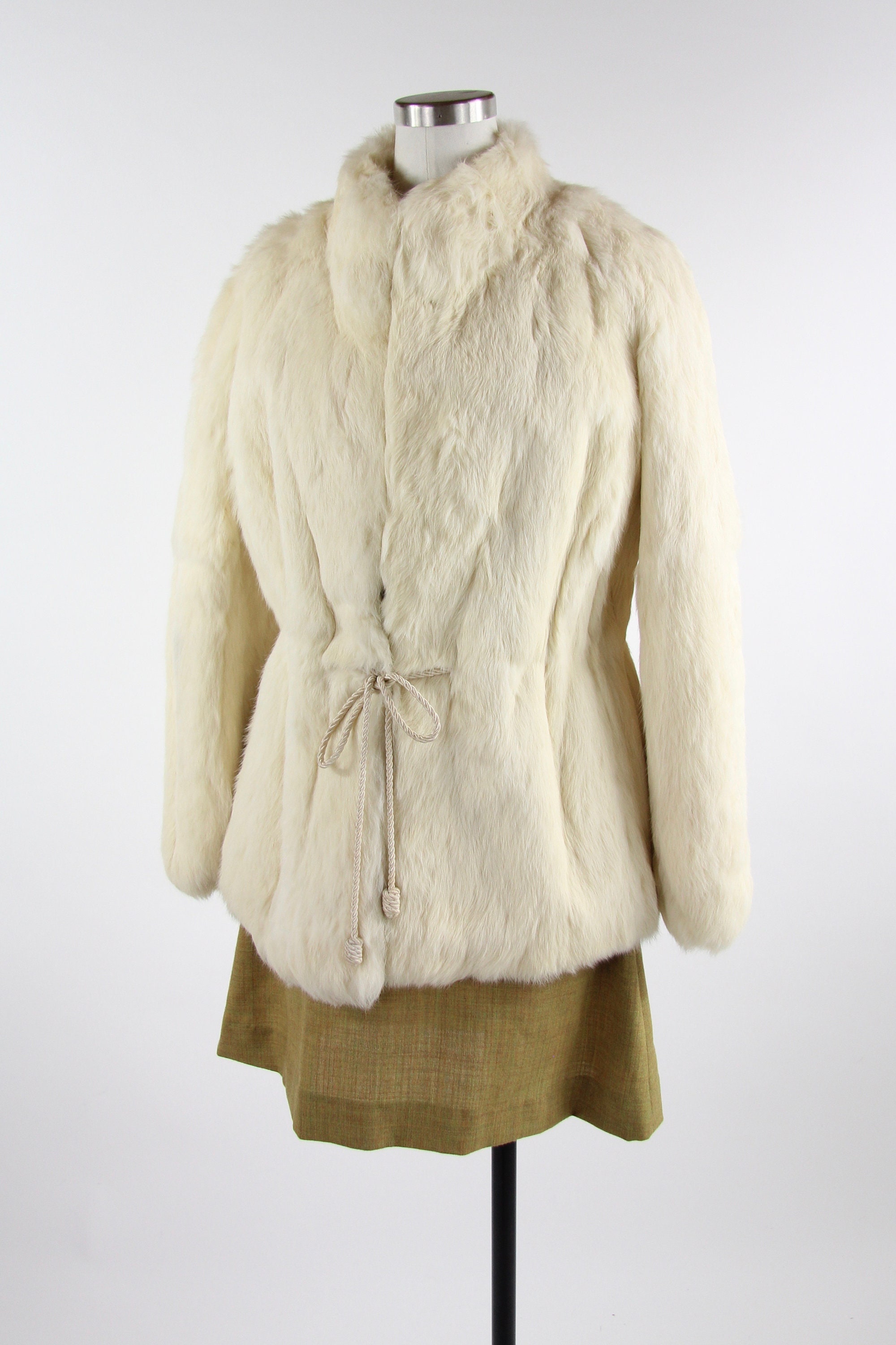 target white fur coat