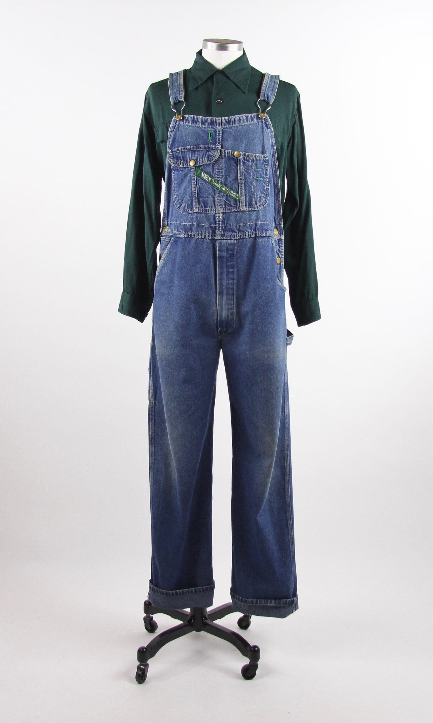 Key Imperial Overalls Denim Vintage Jean Overalls Vintage Sized Medium