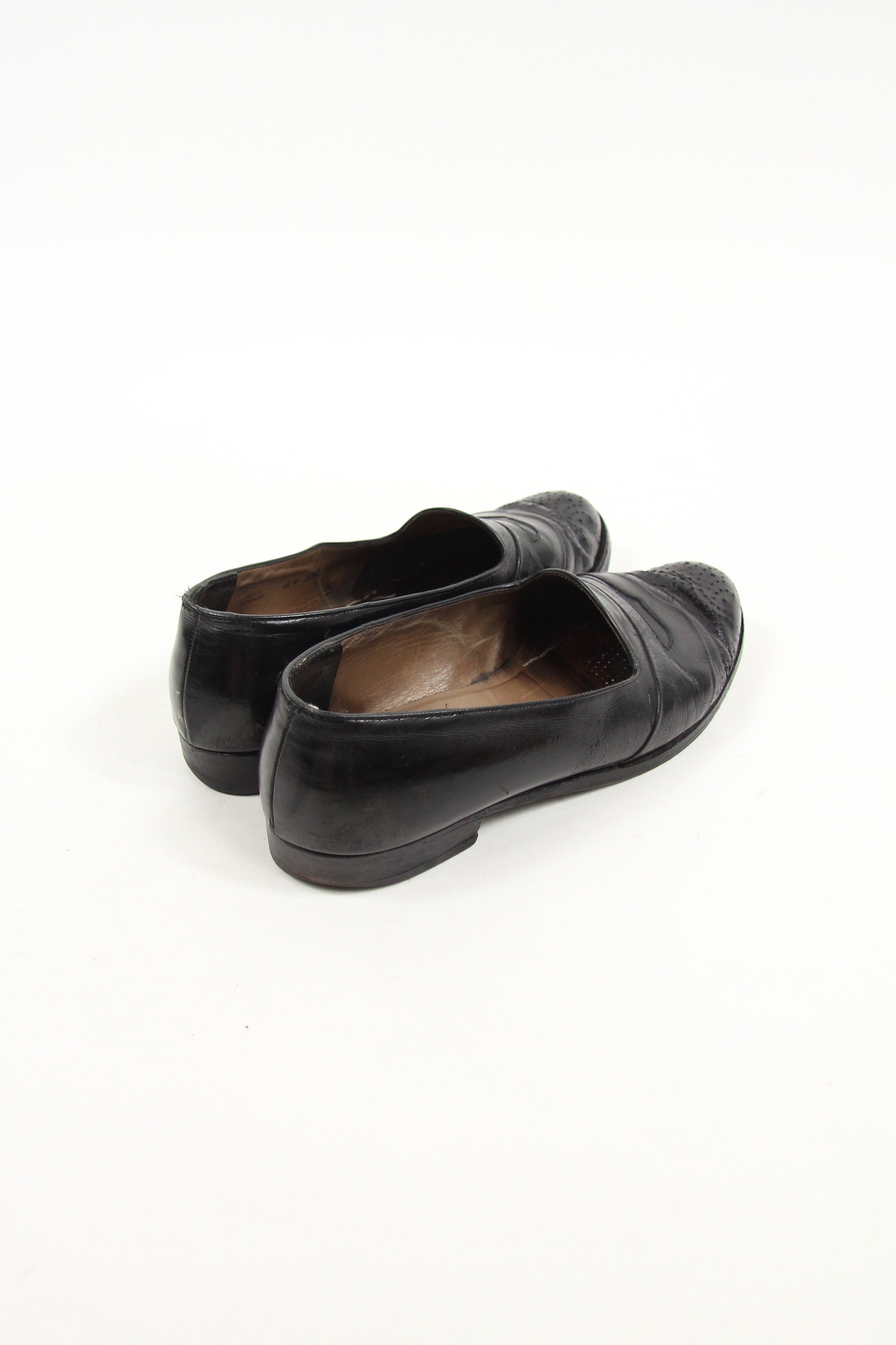 Bally Men's Slip On Black Dress Shoes Vintage Size 9.5 Made in Switzerland