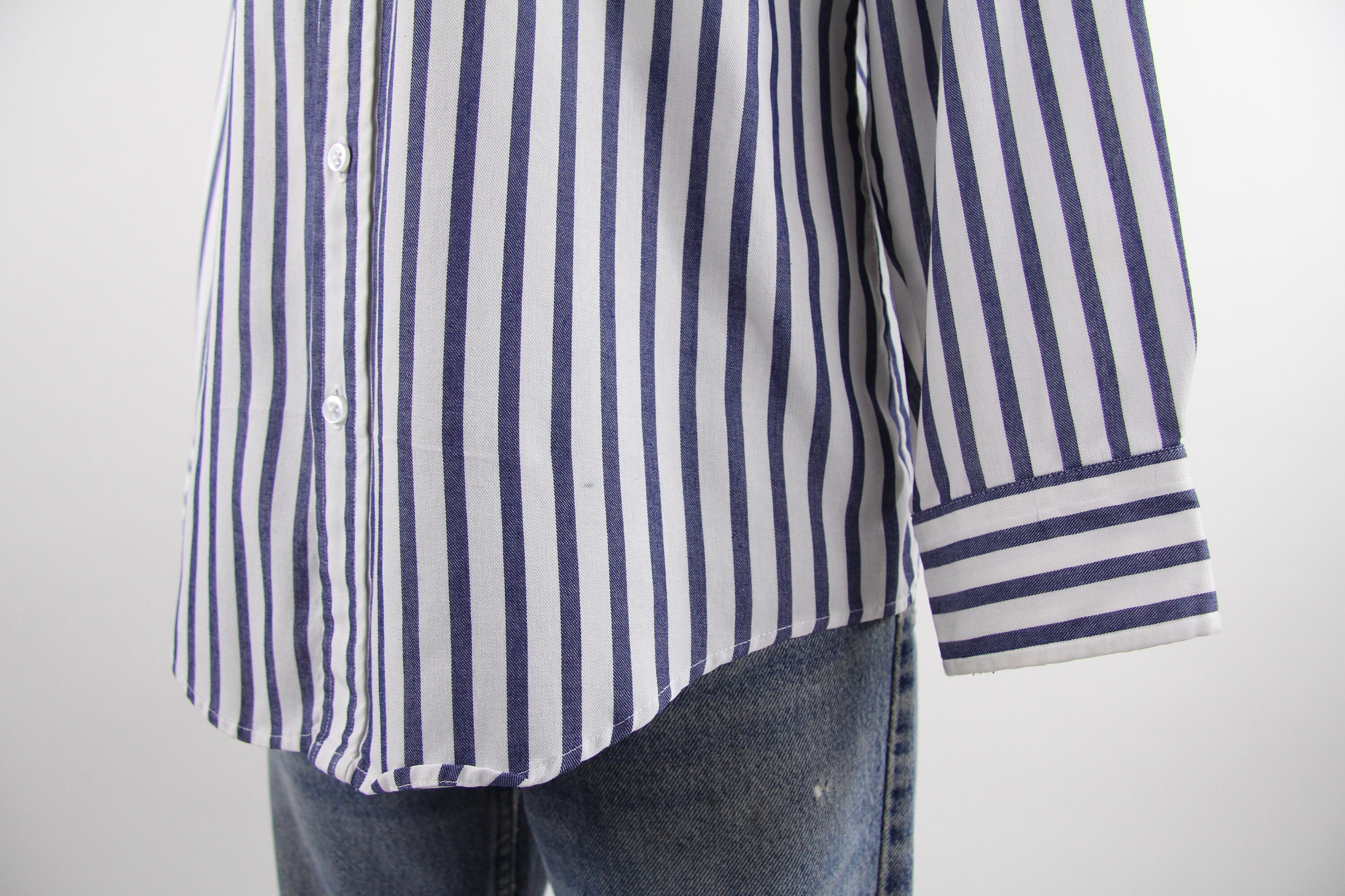 vertical striped button down mens