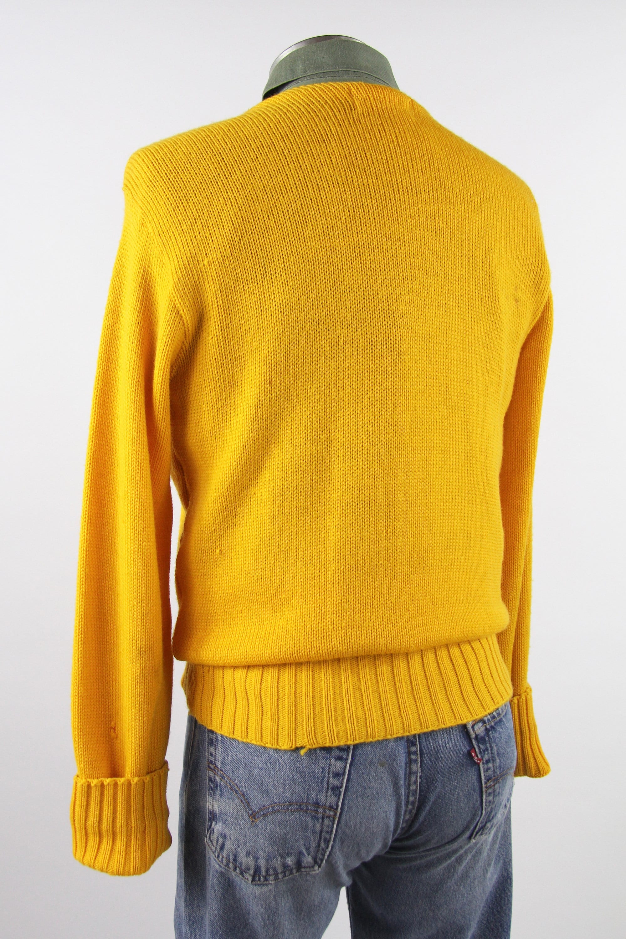 1950's Varsity Sweater Yellow Letterman Pullover Sweater Gerry's Sport ...