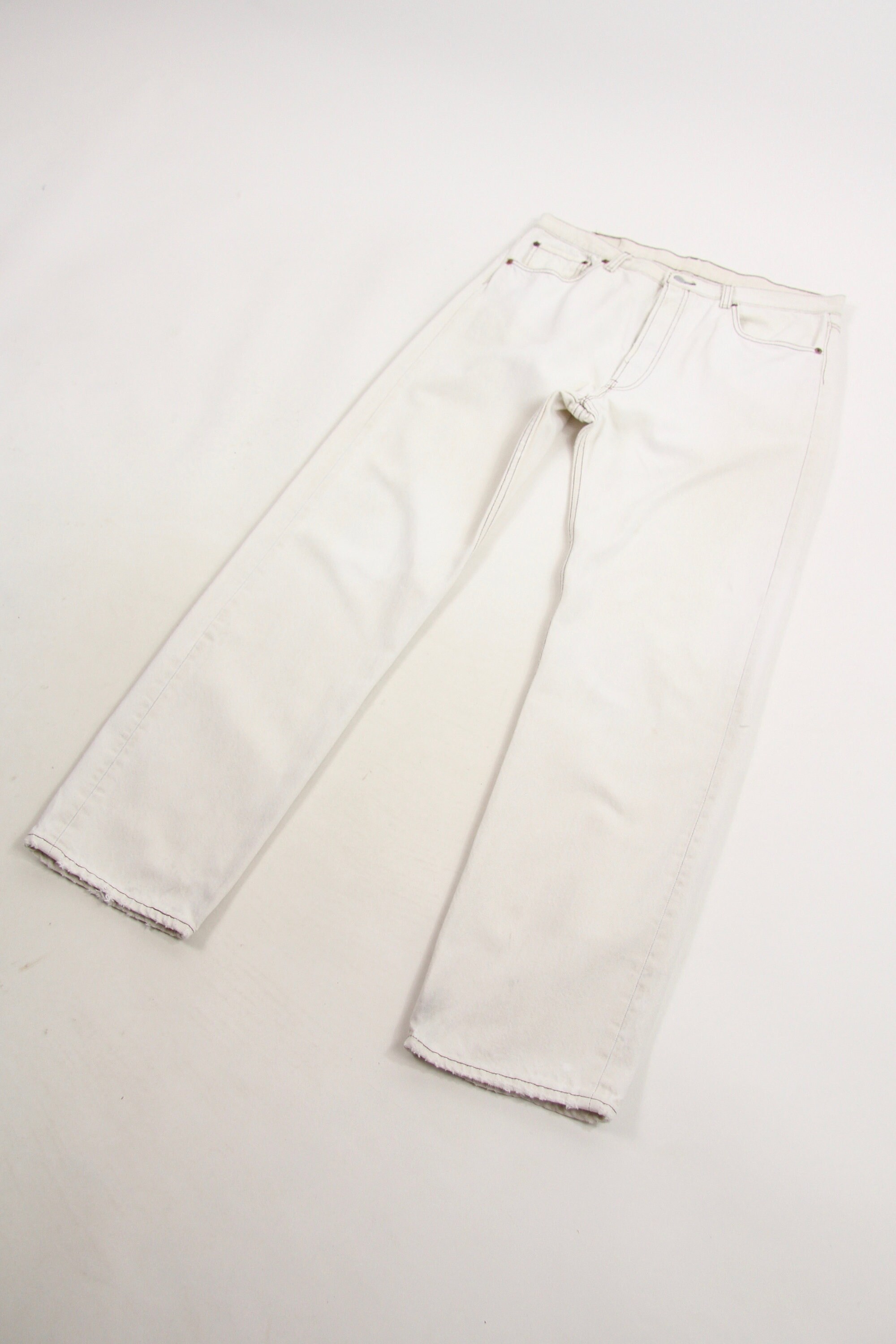 White Levi's 501 Jeans Vintage Button Fly Size 34x30.5 Made in USA