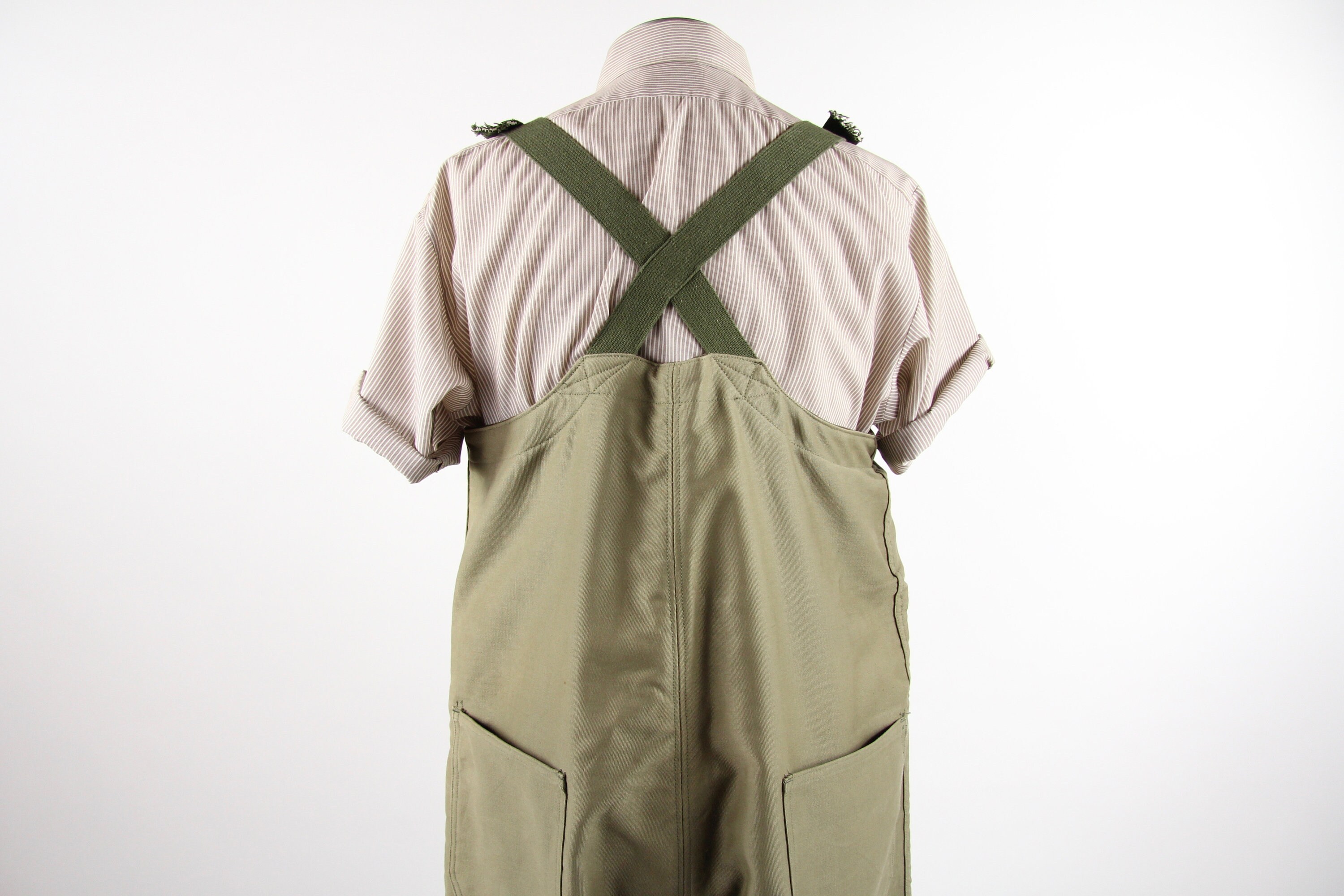 WWII USN Wool Overalls Deck Uniform Military US Navy Green Wool Lined