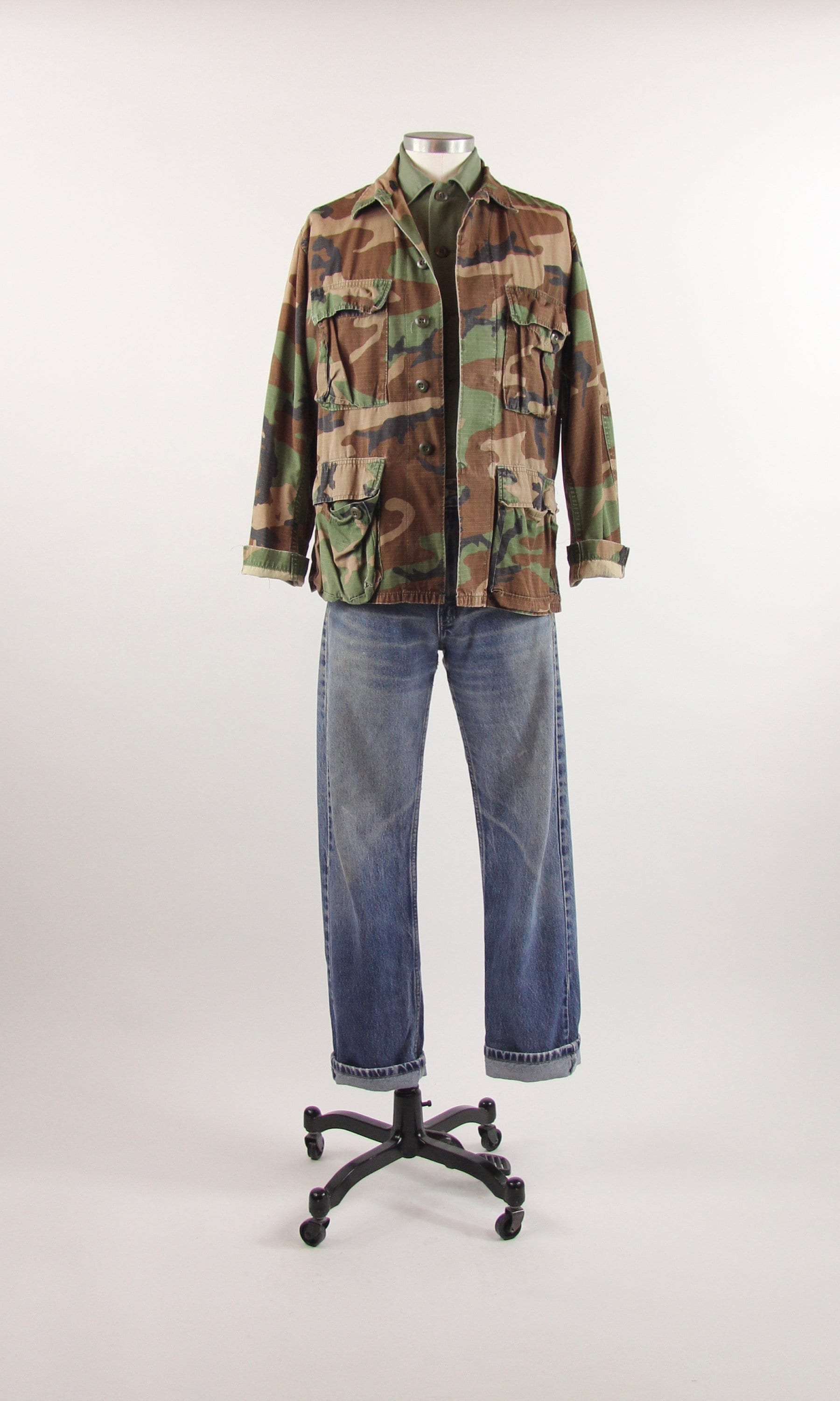 Camo Field Jacket Vintage Lightweight Military Army Camouflage Hunting