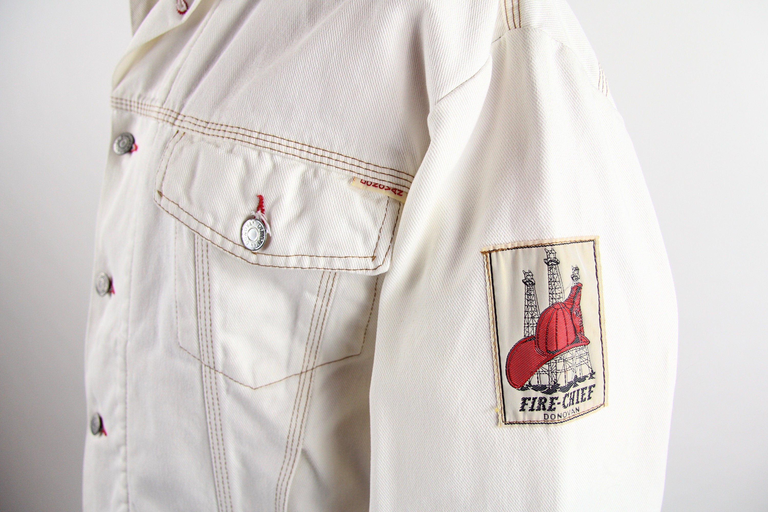 90's White Jean Jacket Men's Donovan Vintage Trucker Jacket with ...
