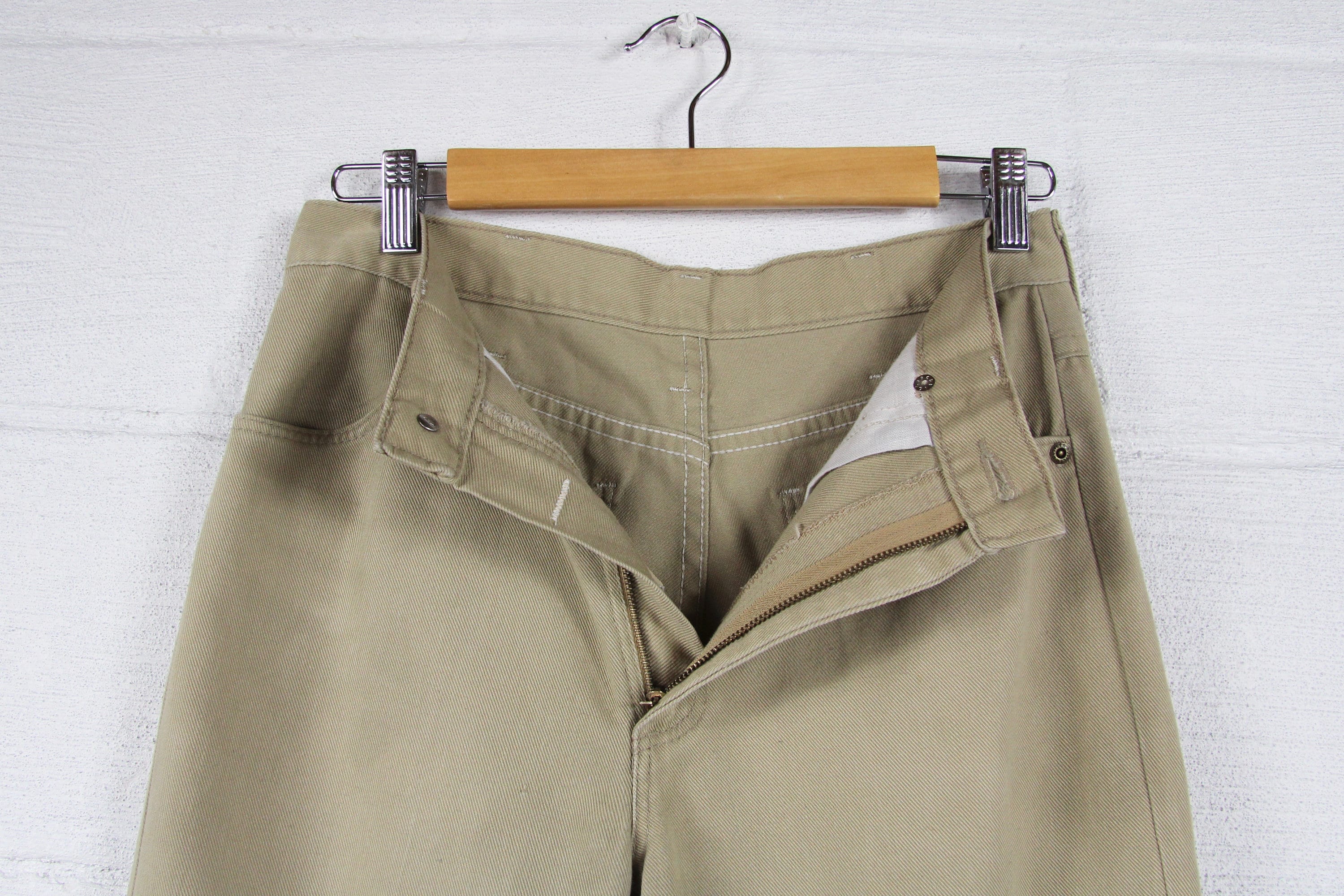 Men's Khaki Pants Rustler Vintage Work Slacks High Water Trouser Jeans