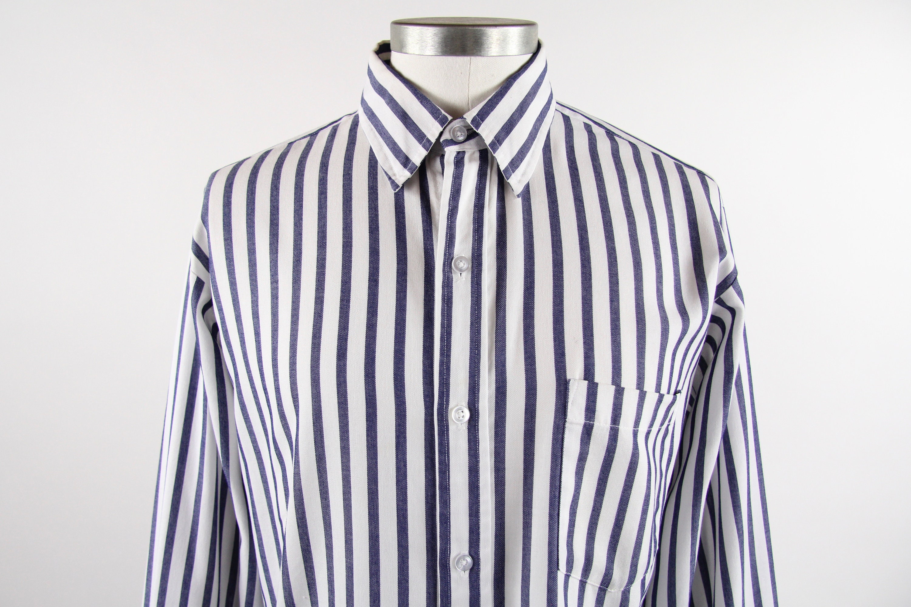 vertical striped button shirt