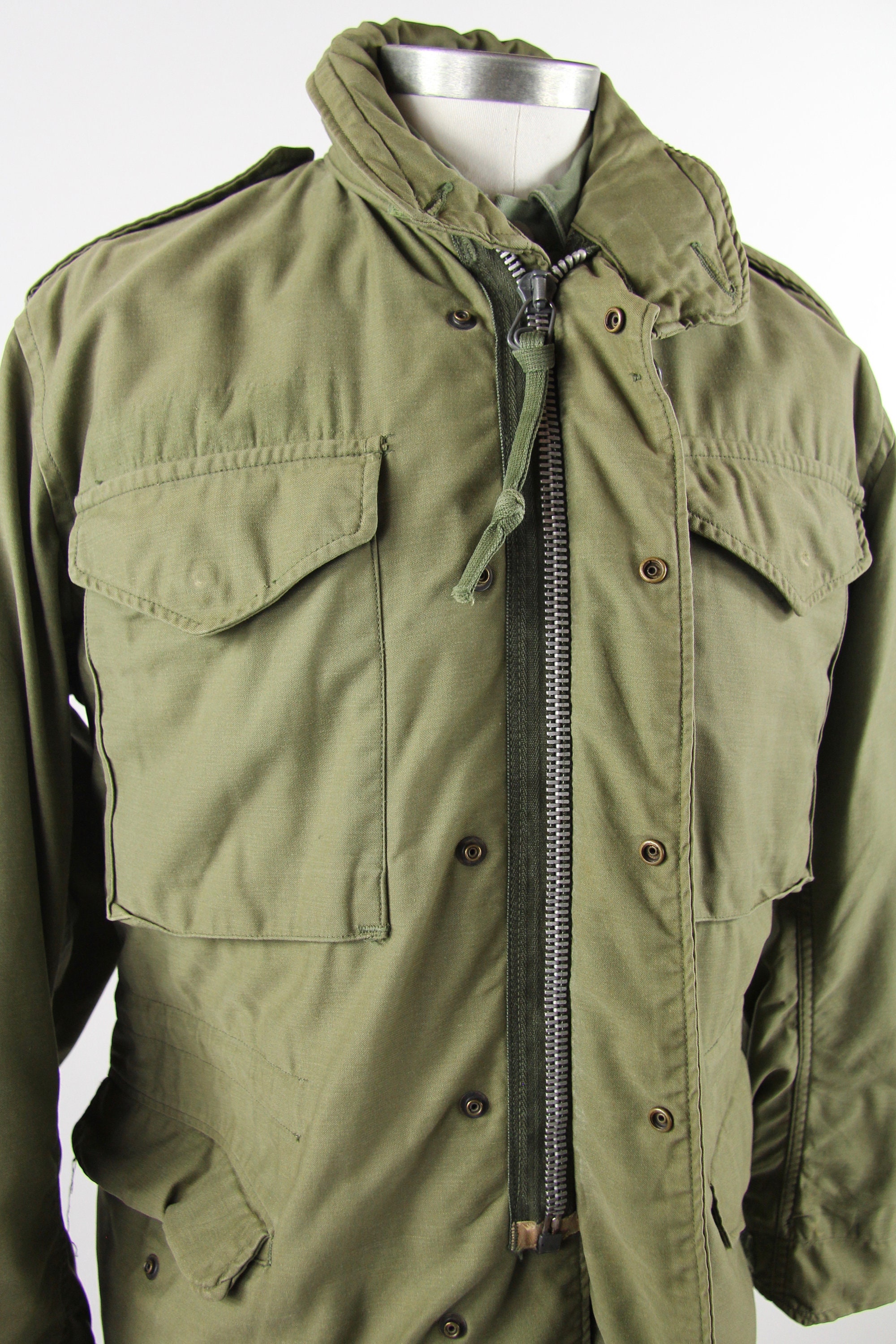 M65 Men's Olive Green Military Vietnam 70s Coat Jacket Size Small Short