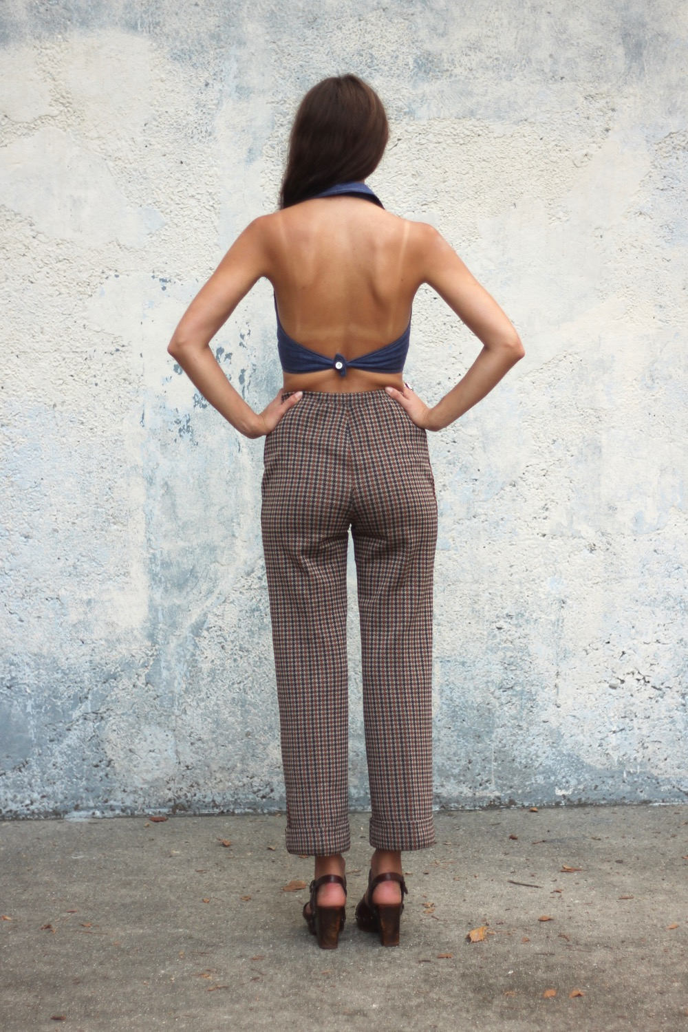 red plaid bell bottoms