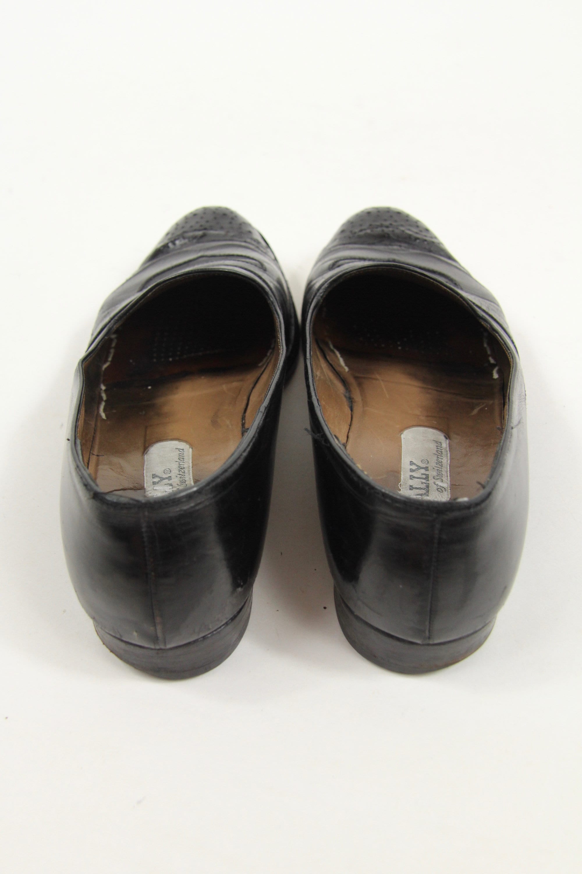 Bally Men's Slip On Black Dress Shoes Vintage Size 9.5 Made in Switzerland