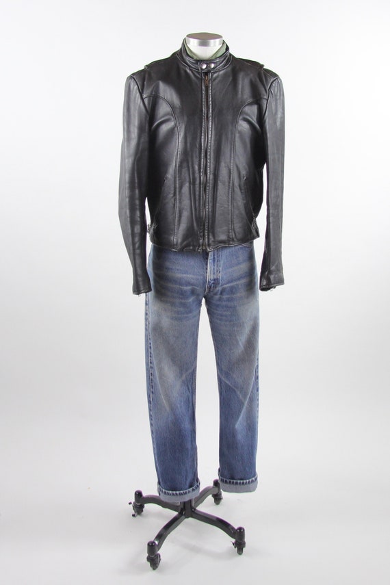 denim cafe racer jacket