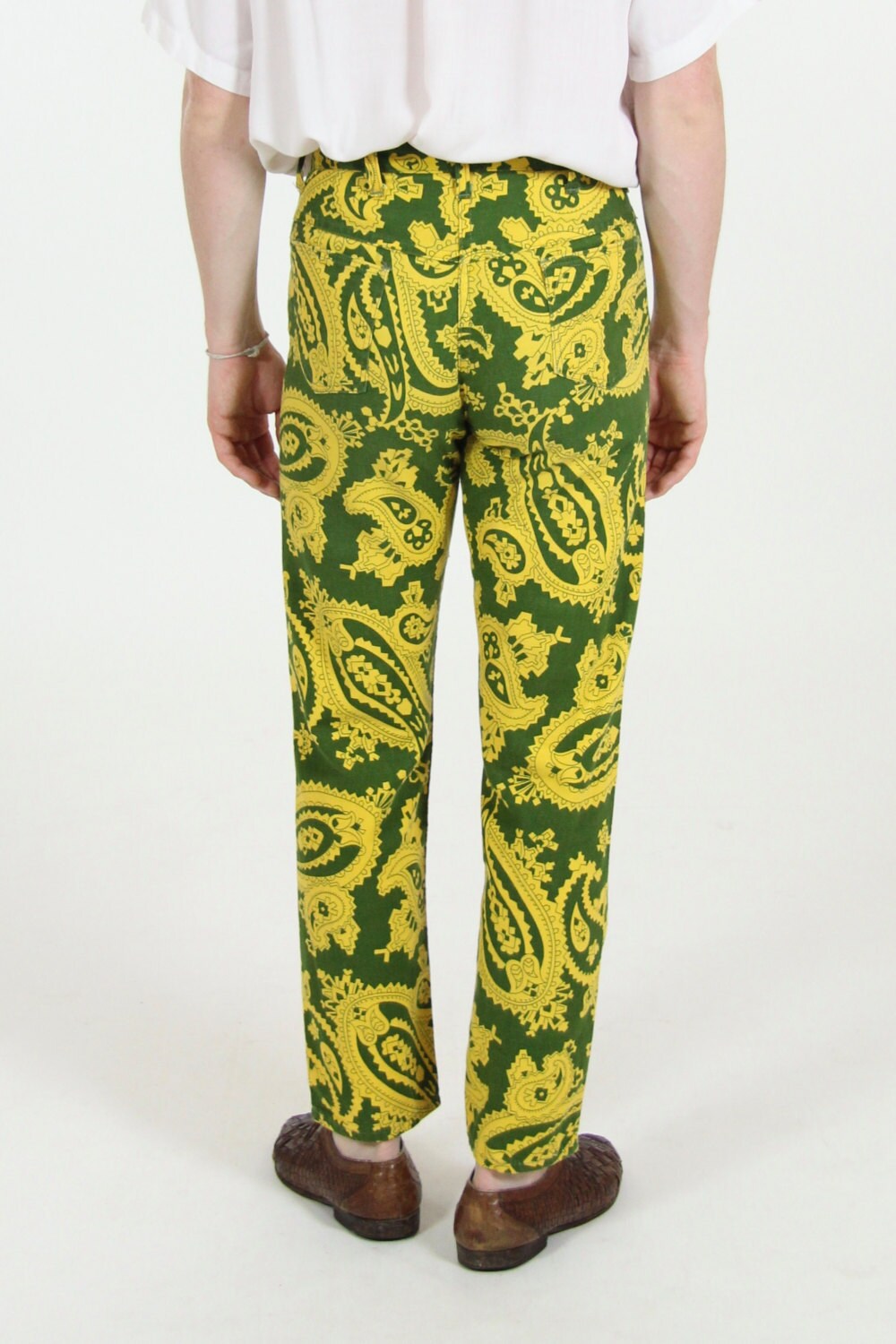 Psychedelic Paisley Slim 60s Mod Men's Pants Dress Pants Heavy Cotton