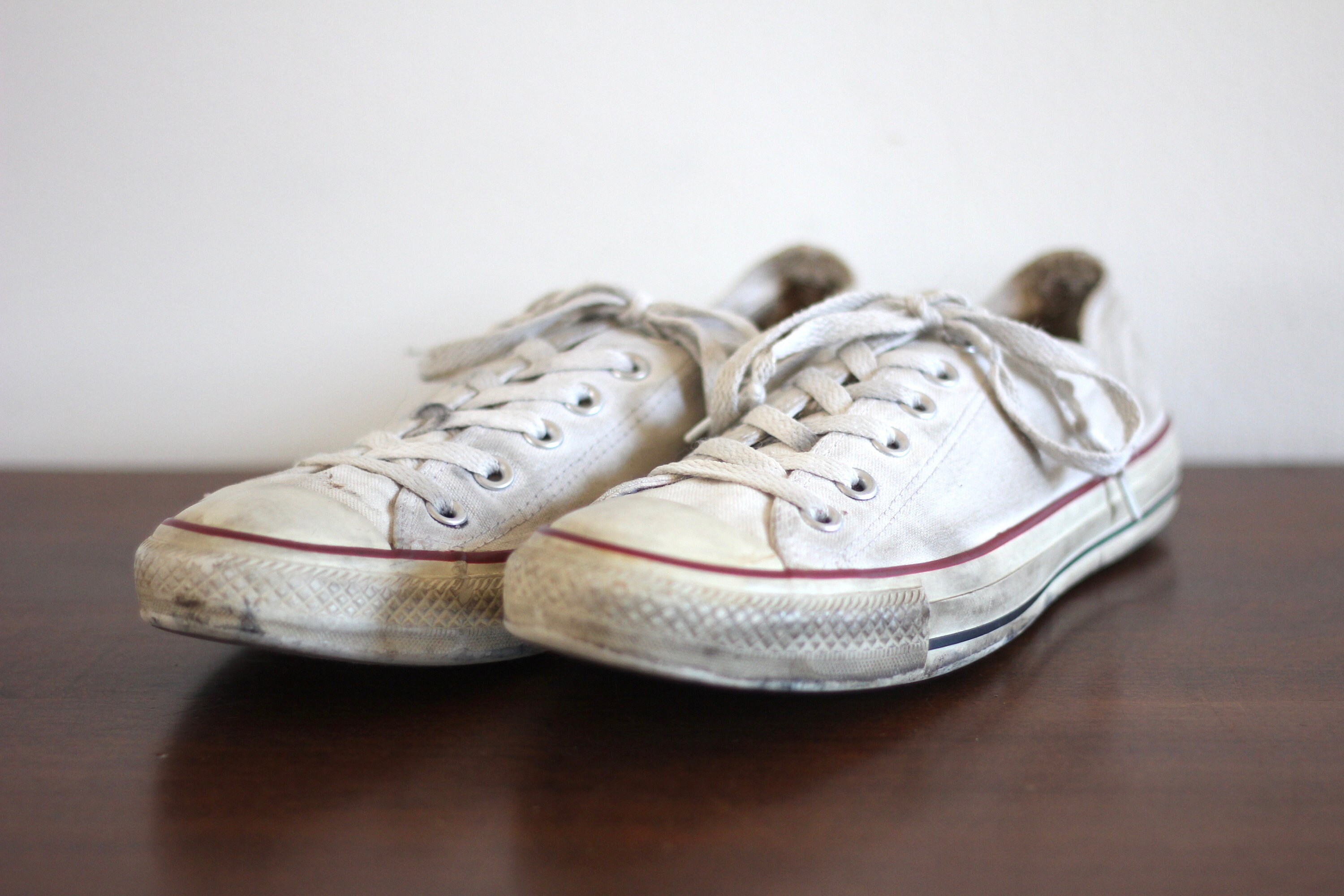 distressed white converse