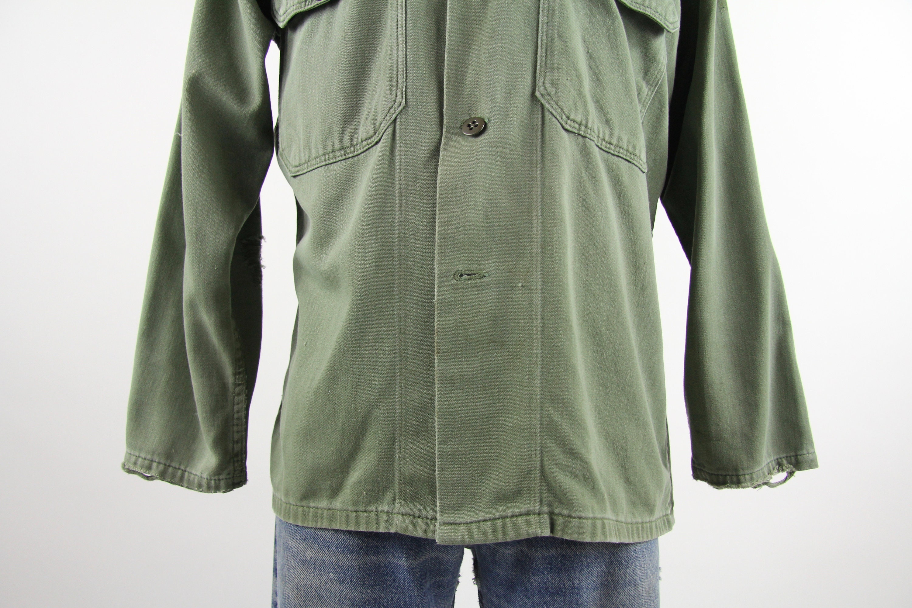 Military Green Shirt Men's Olive Green BVD Army Long Sleeve Shirt Size