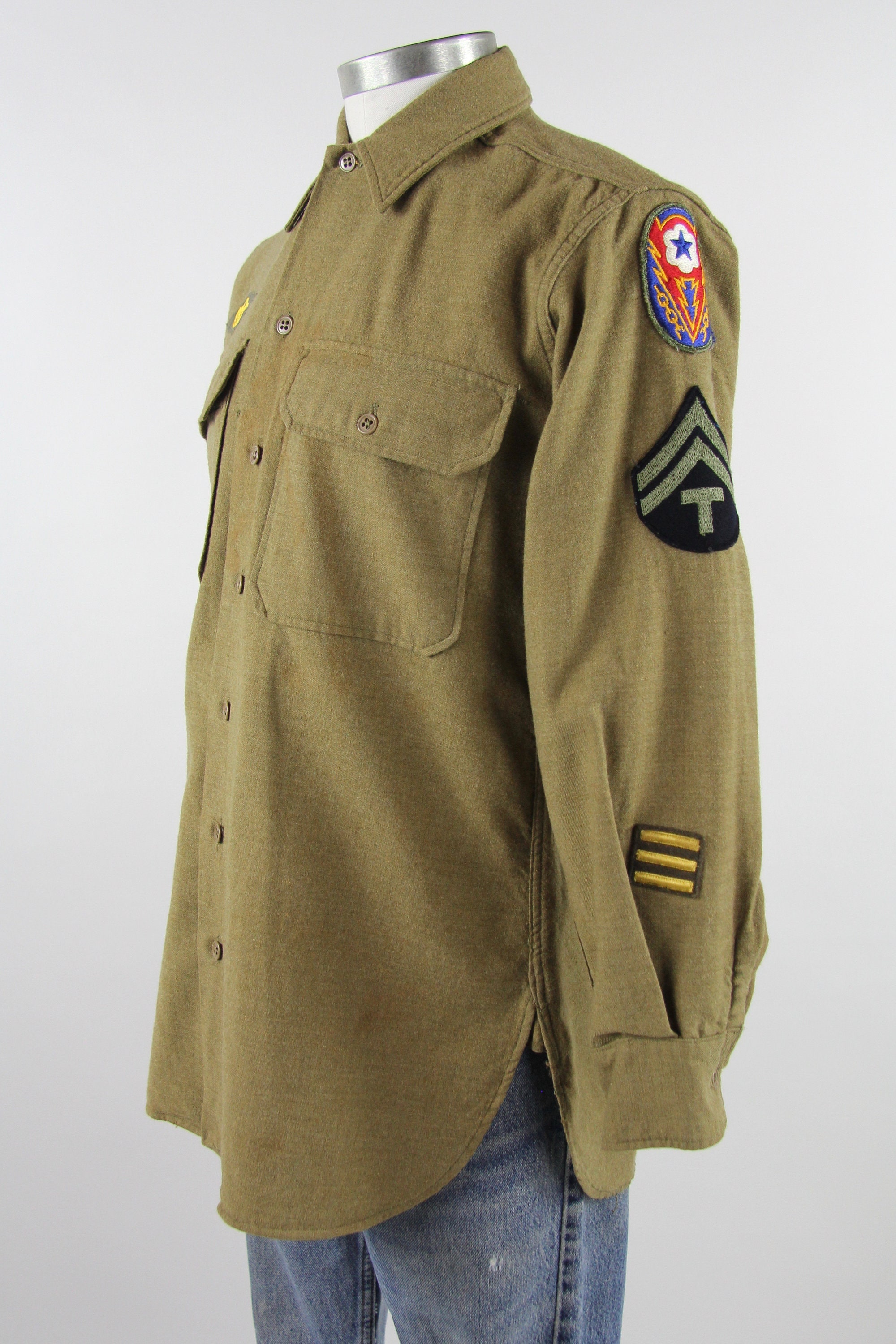 army print button up shirt