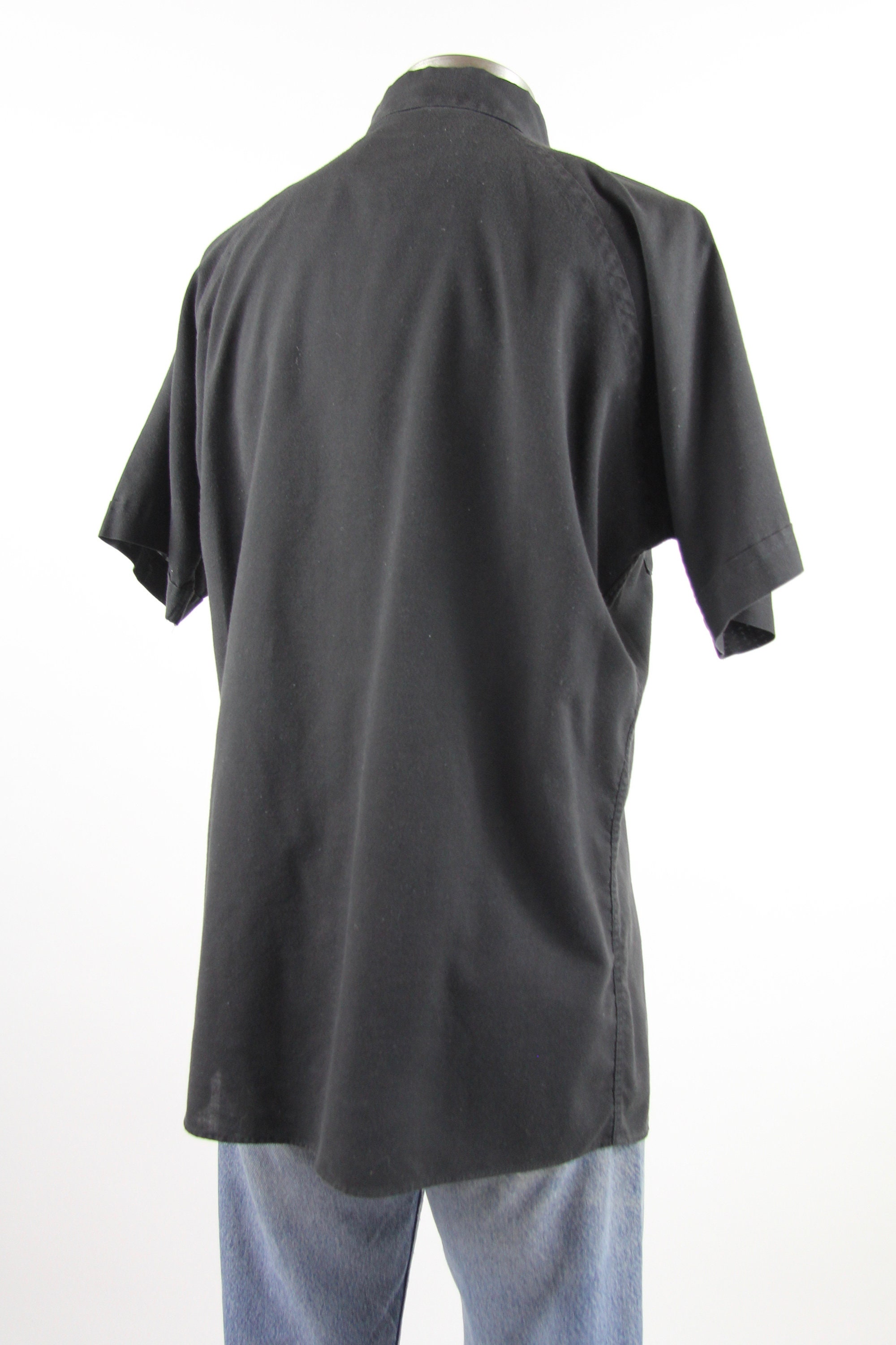 Priest's Black Shirt Vintage Clergy Shirt Men's Size Large