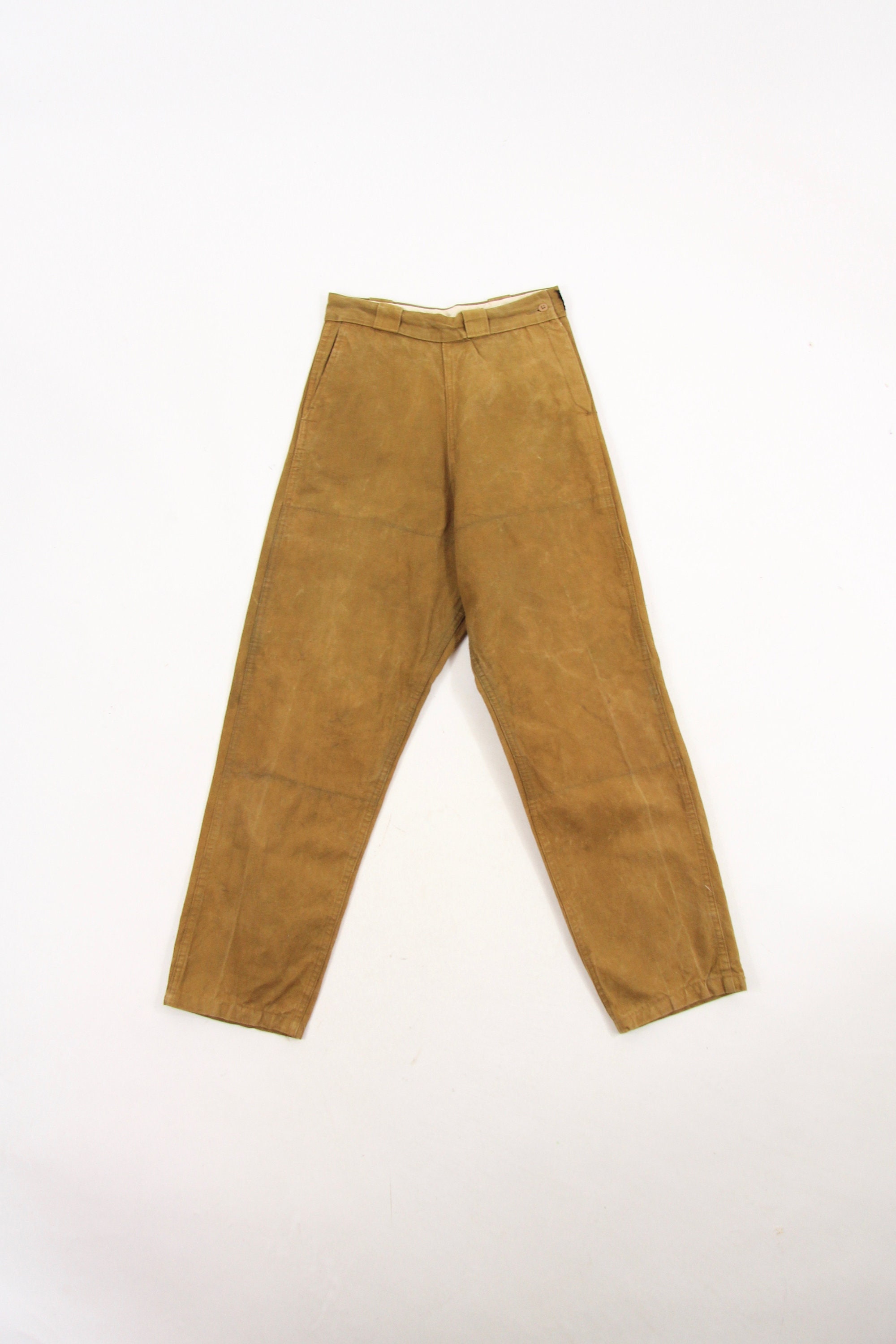 bullseye-bill-men-s-brown-distressed-wax-canvas-hunting-pants-vintage