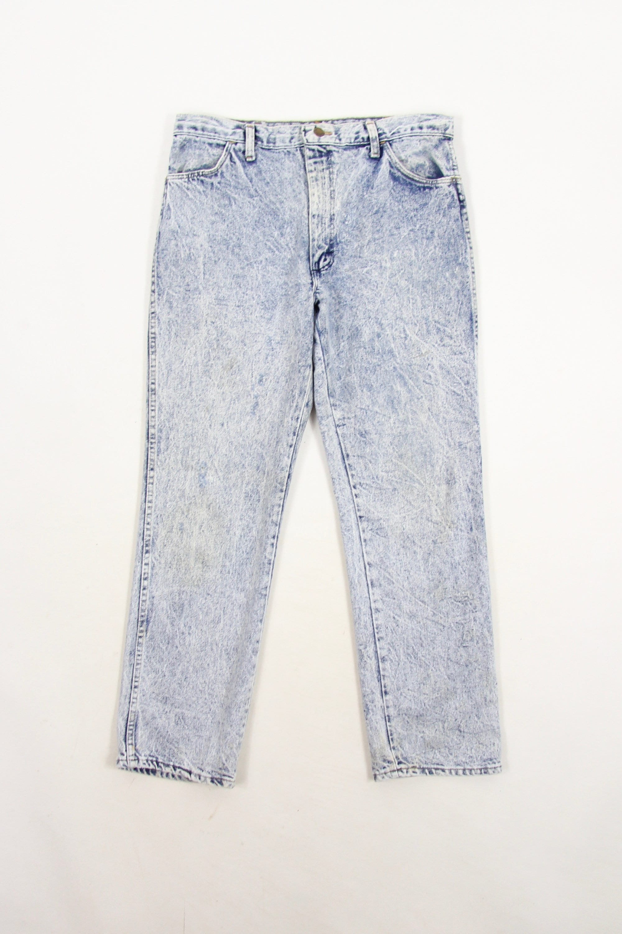 Men's Acid Wash Jeans Distressed Vintage Denim Jeans by Rustler Size 34 ...
