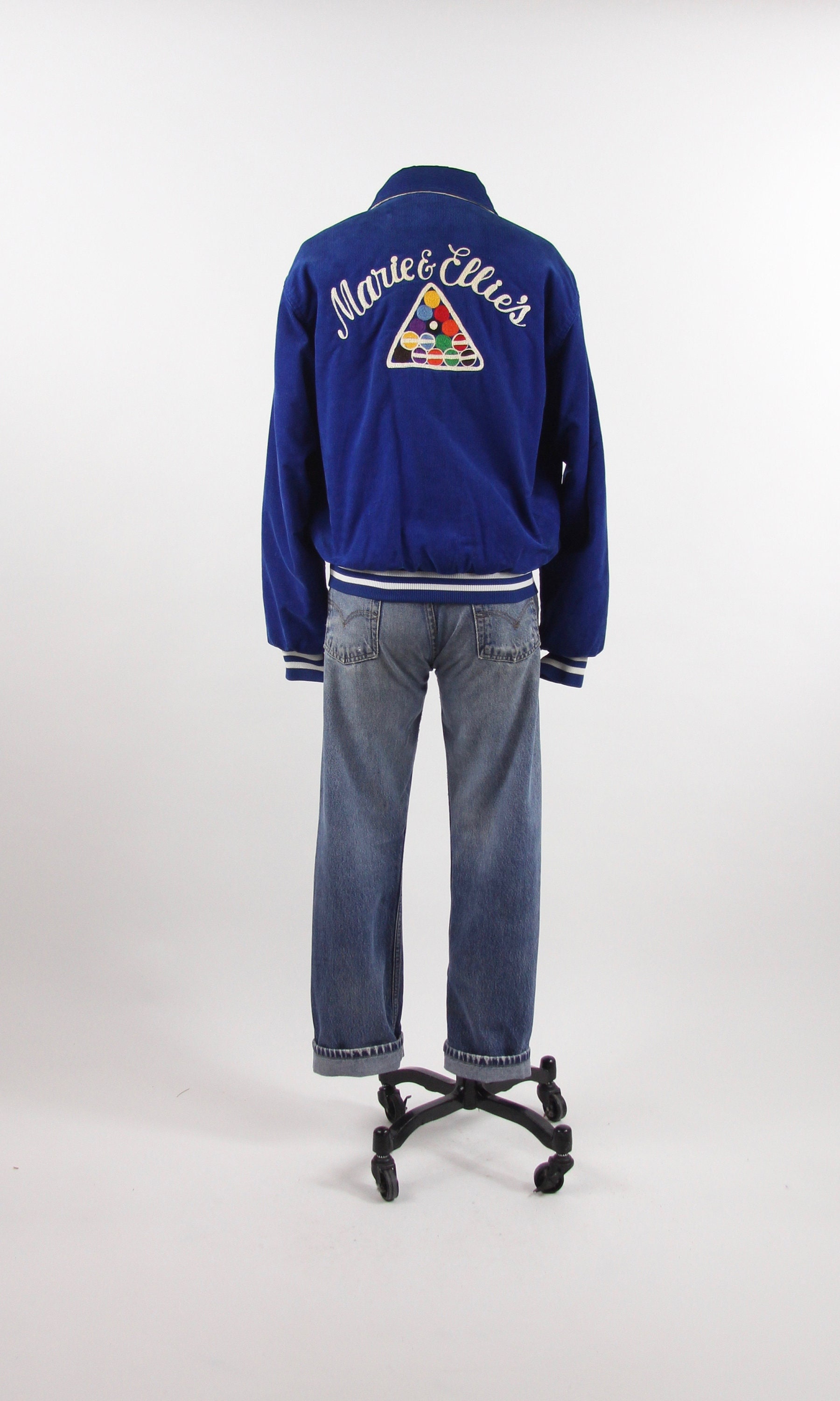 Chainstitch Pool Jacket Blue Corduroy Billiards Coaches Coat Joyce Size