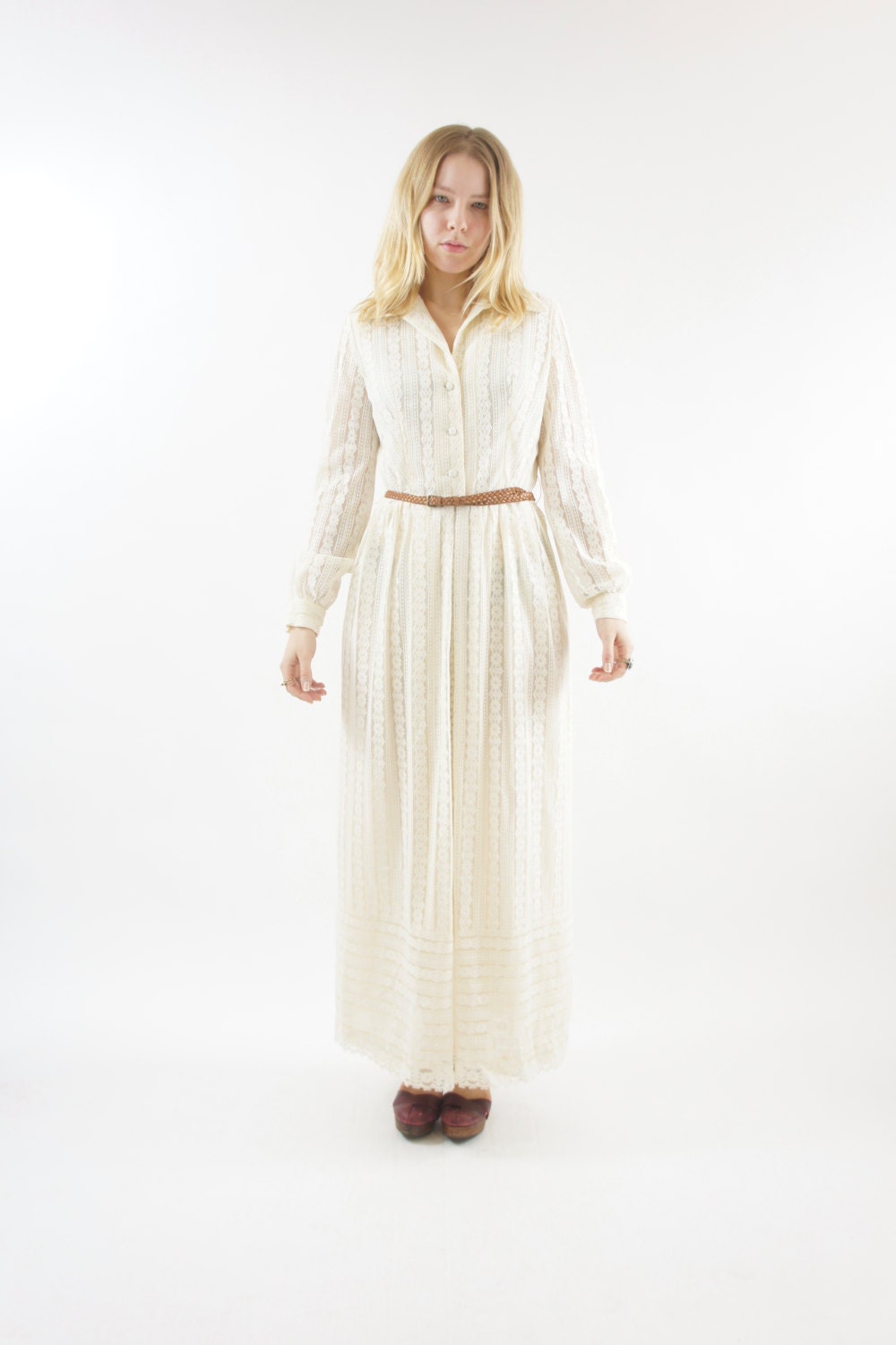 womens cream maxi dress