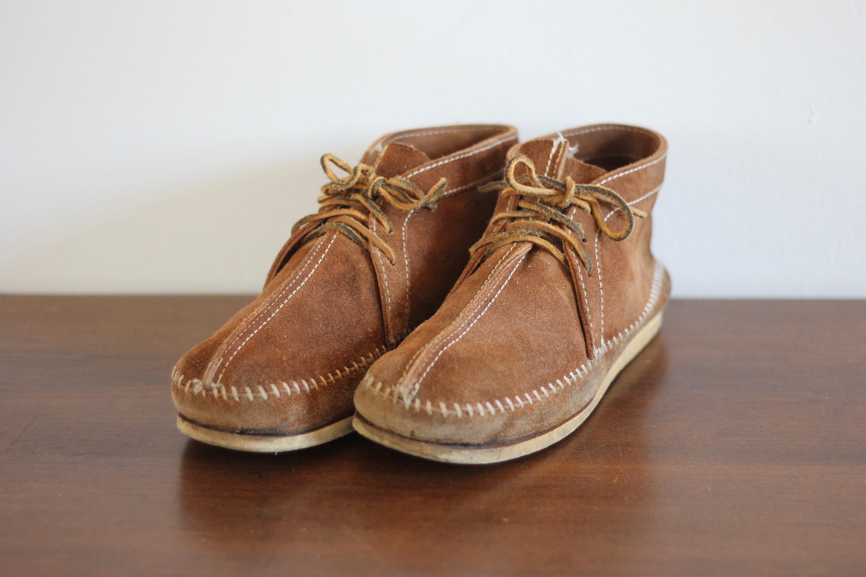 Suede Moccasin Chukka Boots Hippie Desert Shoes Men's Size 9 Women's ...