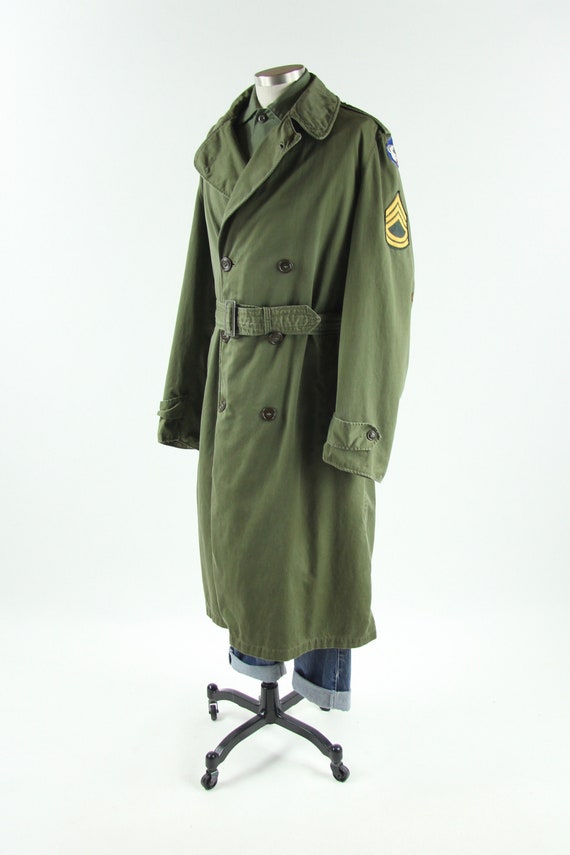 Men's Military Trench Coat Olive Green Winter Coat