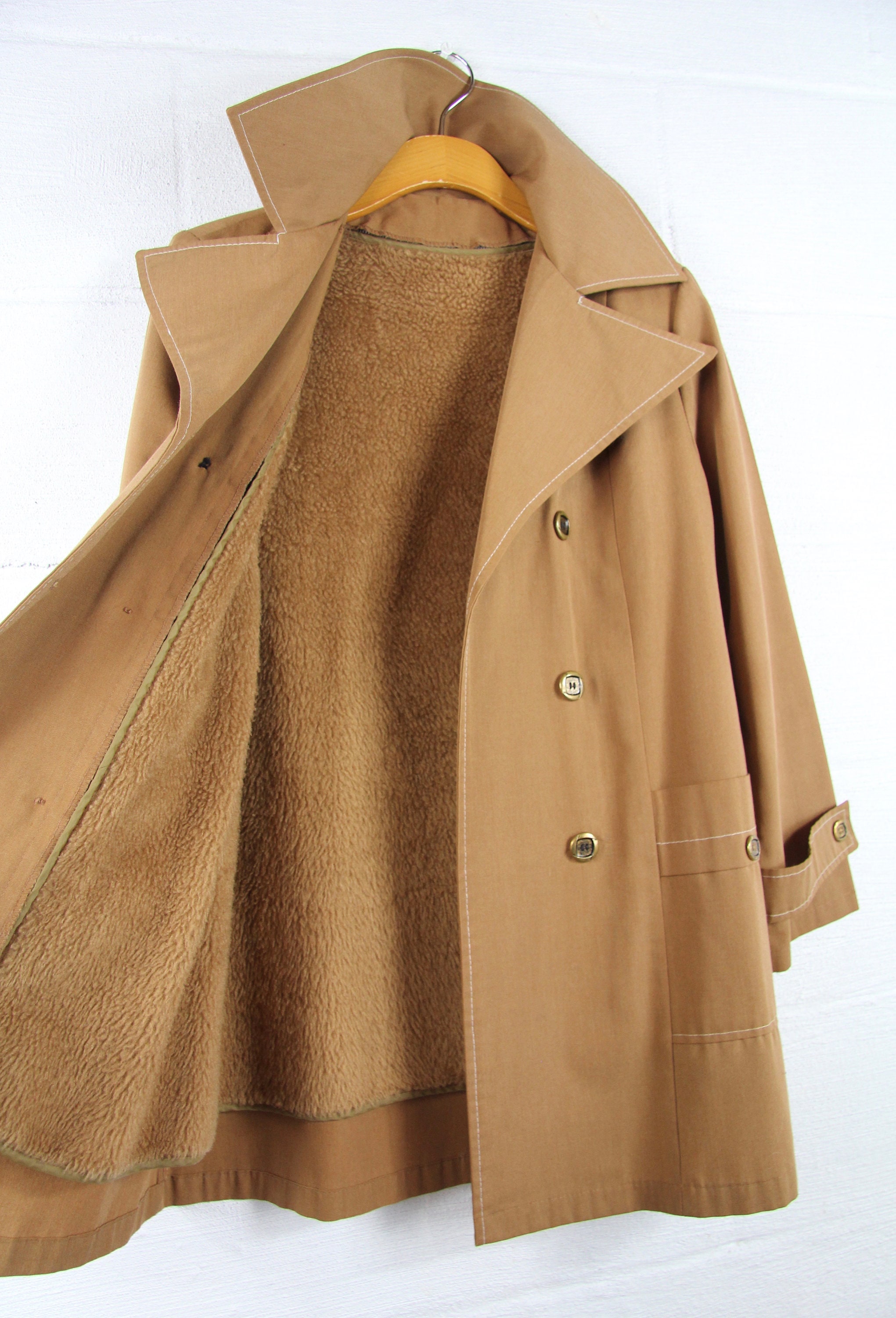 Women's Winter Coat Vintage Sears Double Breasted 70s Jacket Size Medium