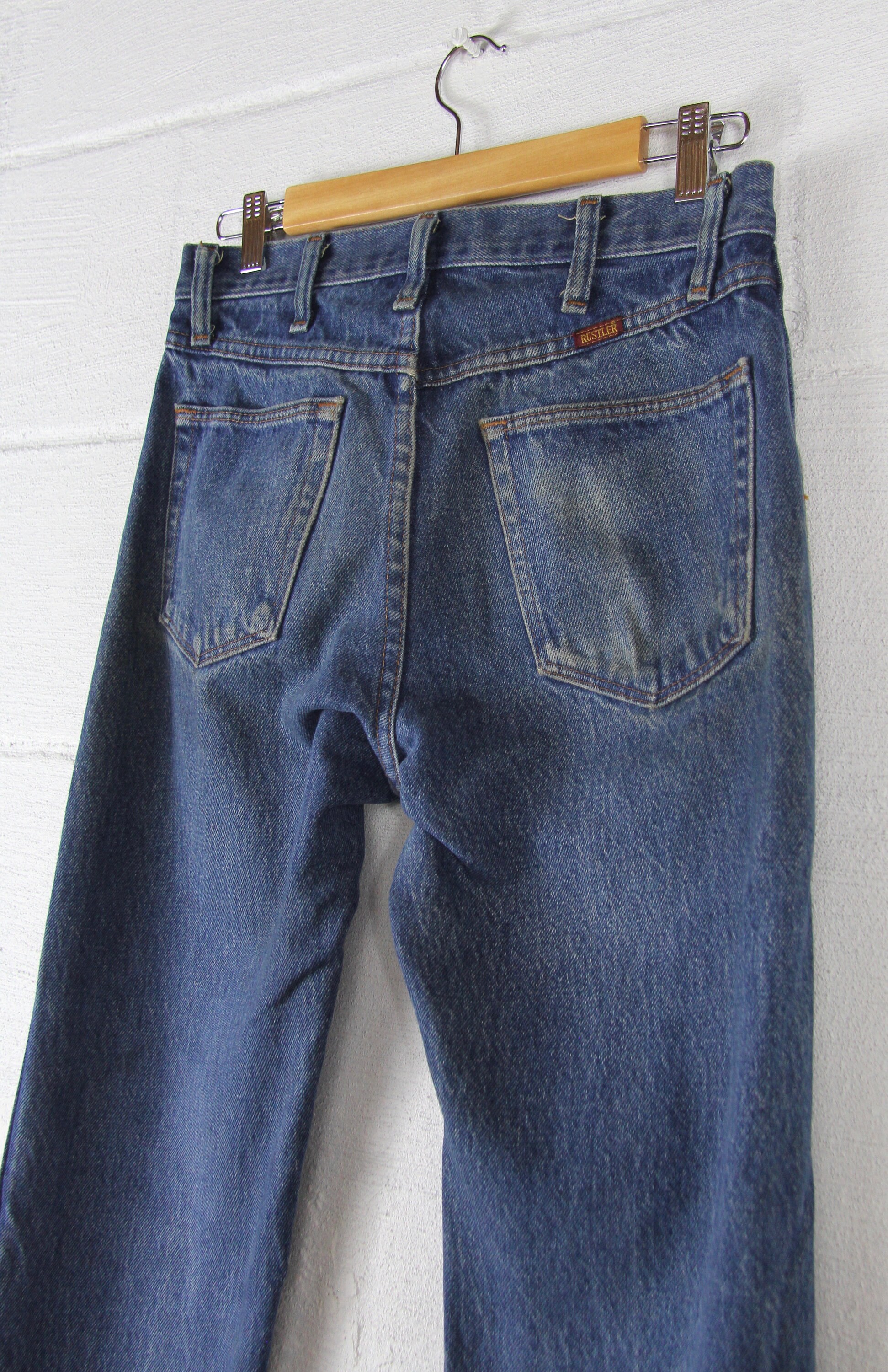 Men's Vintage Rustler Jeans with Darning 29 x 30