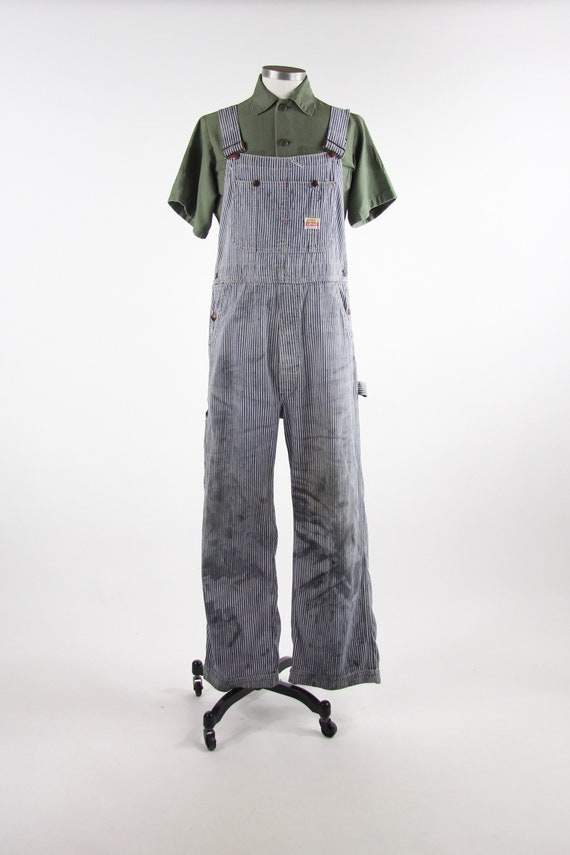 Pay Day Vintage Pinstriped Overalls Penney's 50s M