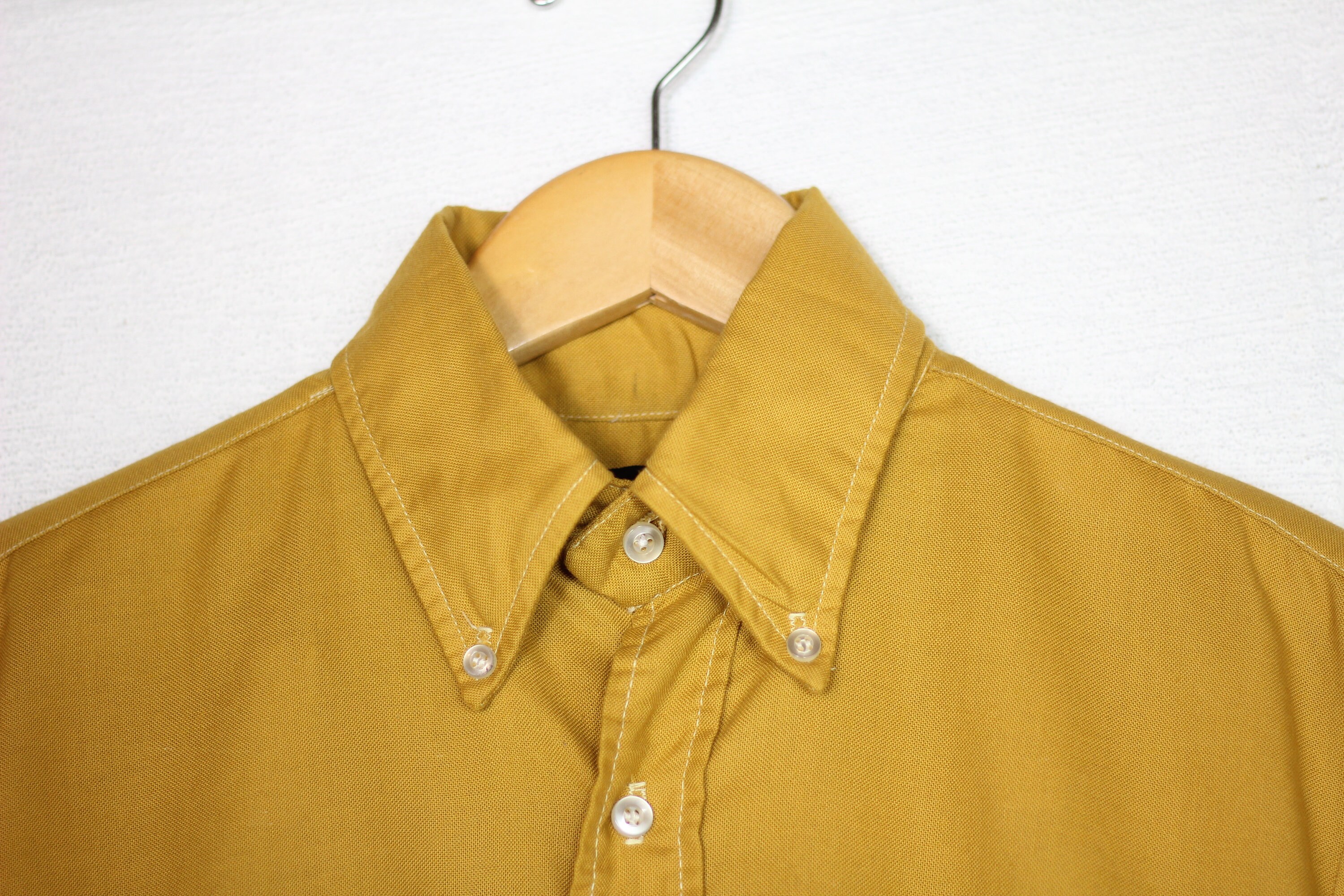 mustard yellow button up shirt men's